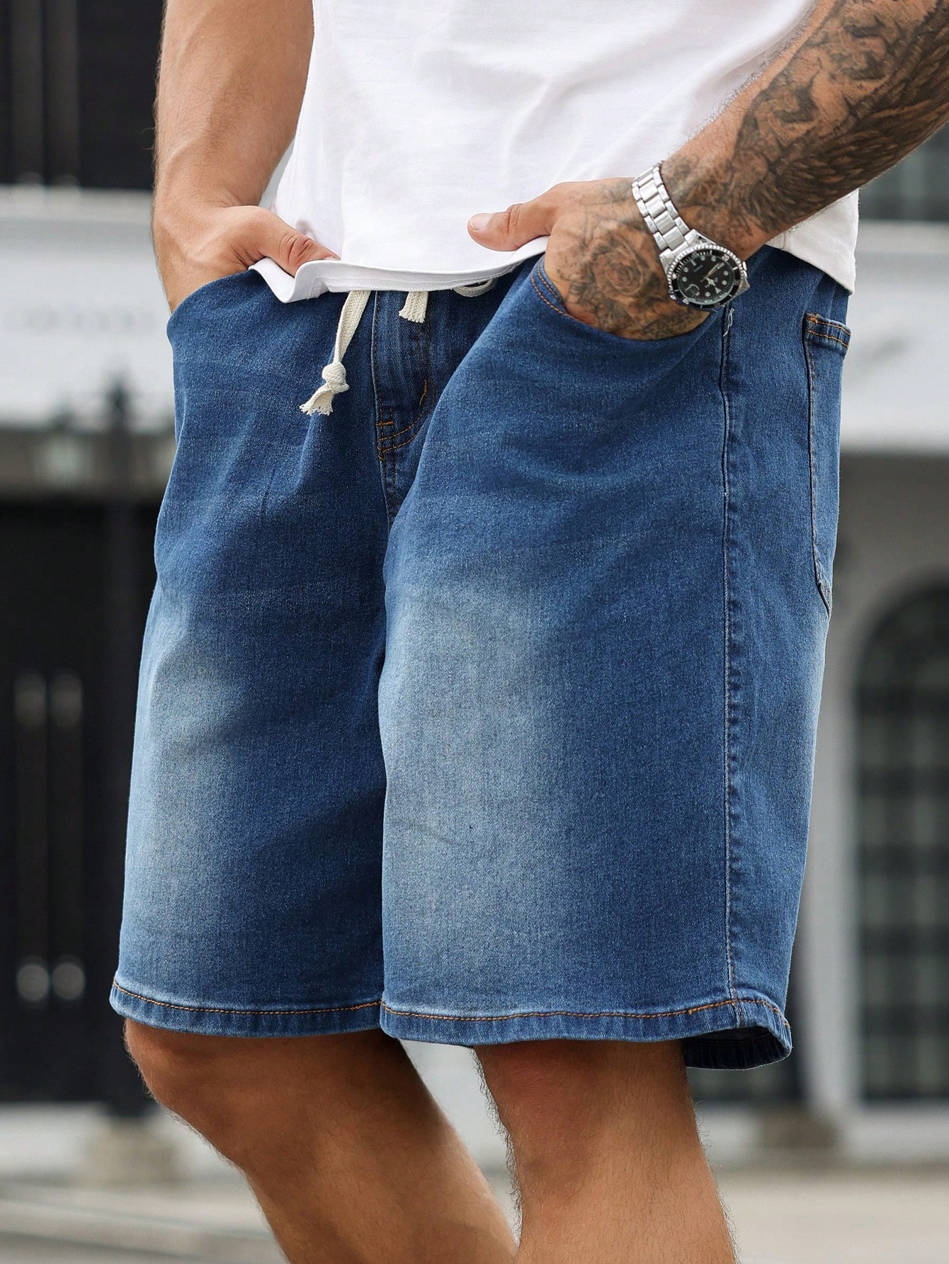 Men Plus Size Denim Shorts