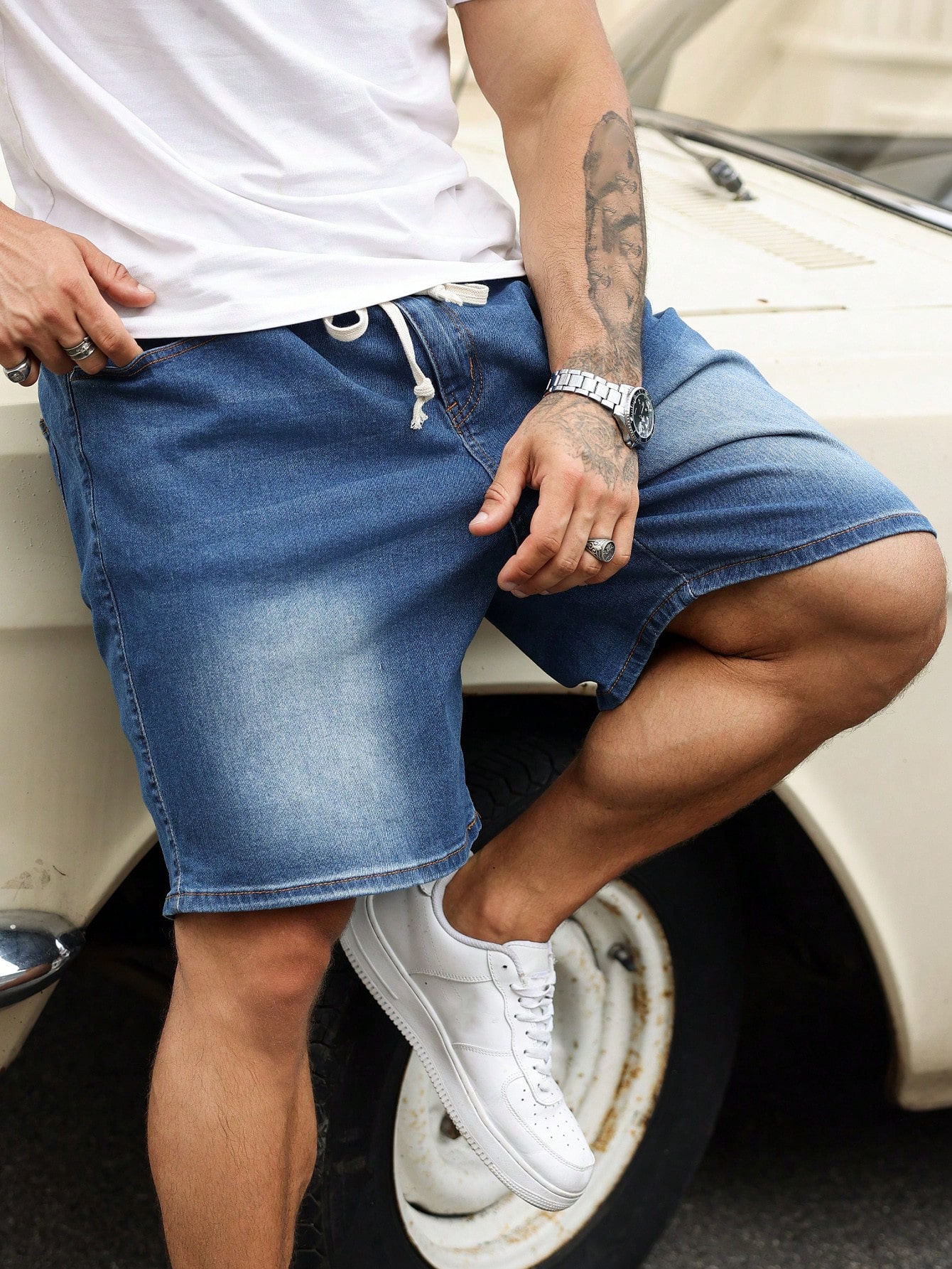 Men Plus Size Denim Shorts