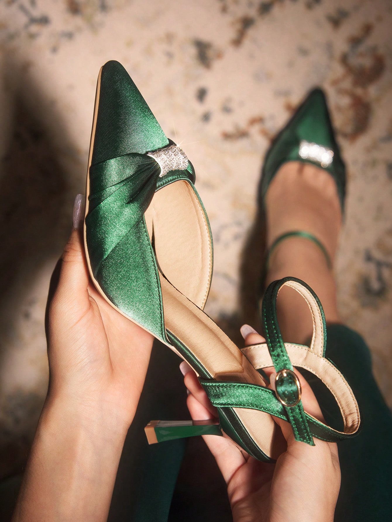 In Dark Green Women Shoes