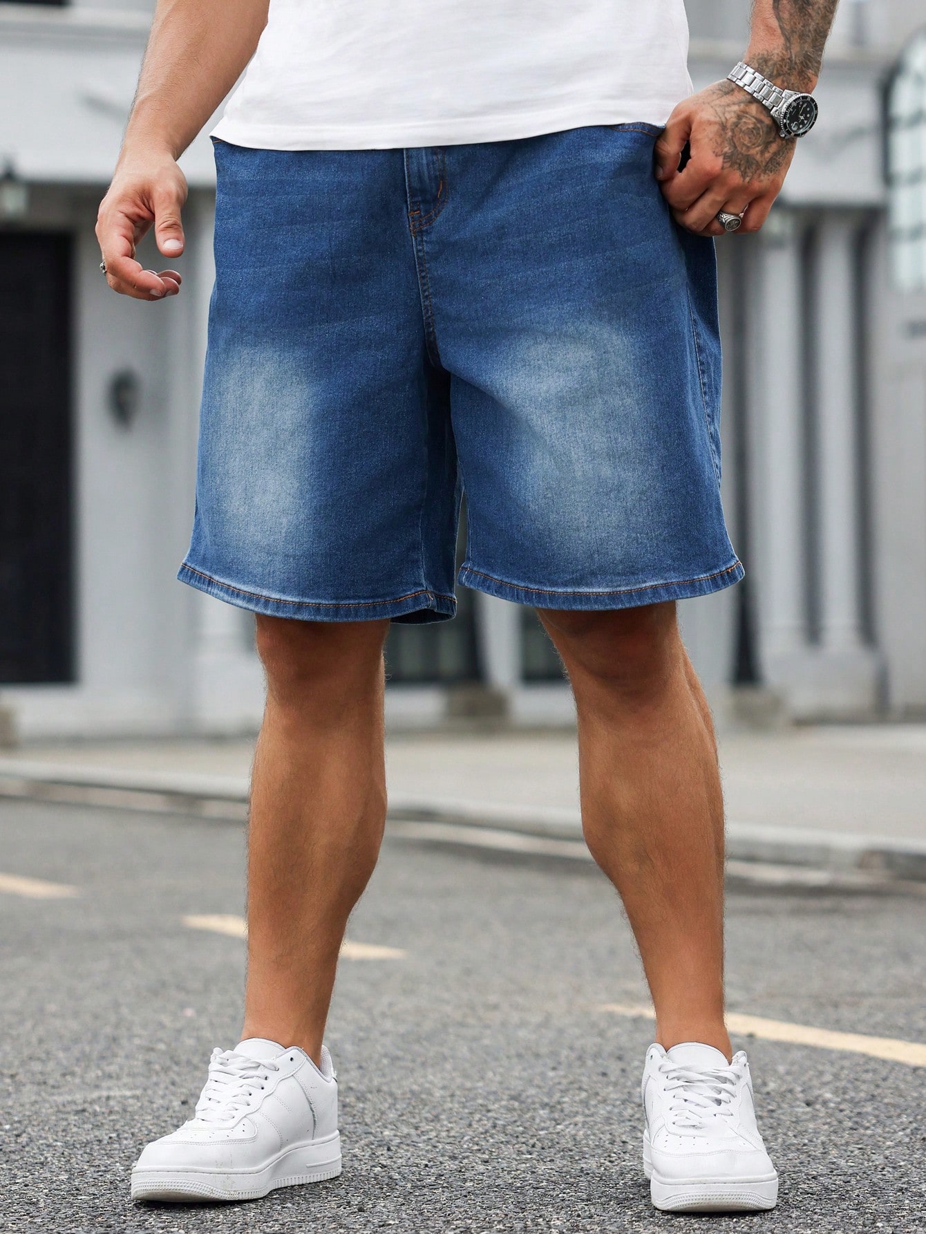 Men Plus Size Denim Shorts