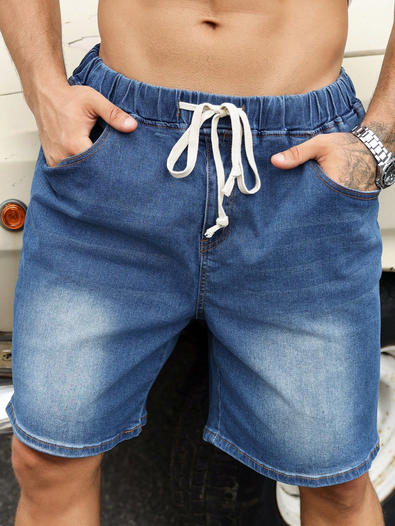 Men Plus Size Denim Shorts