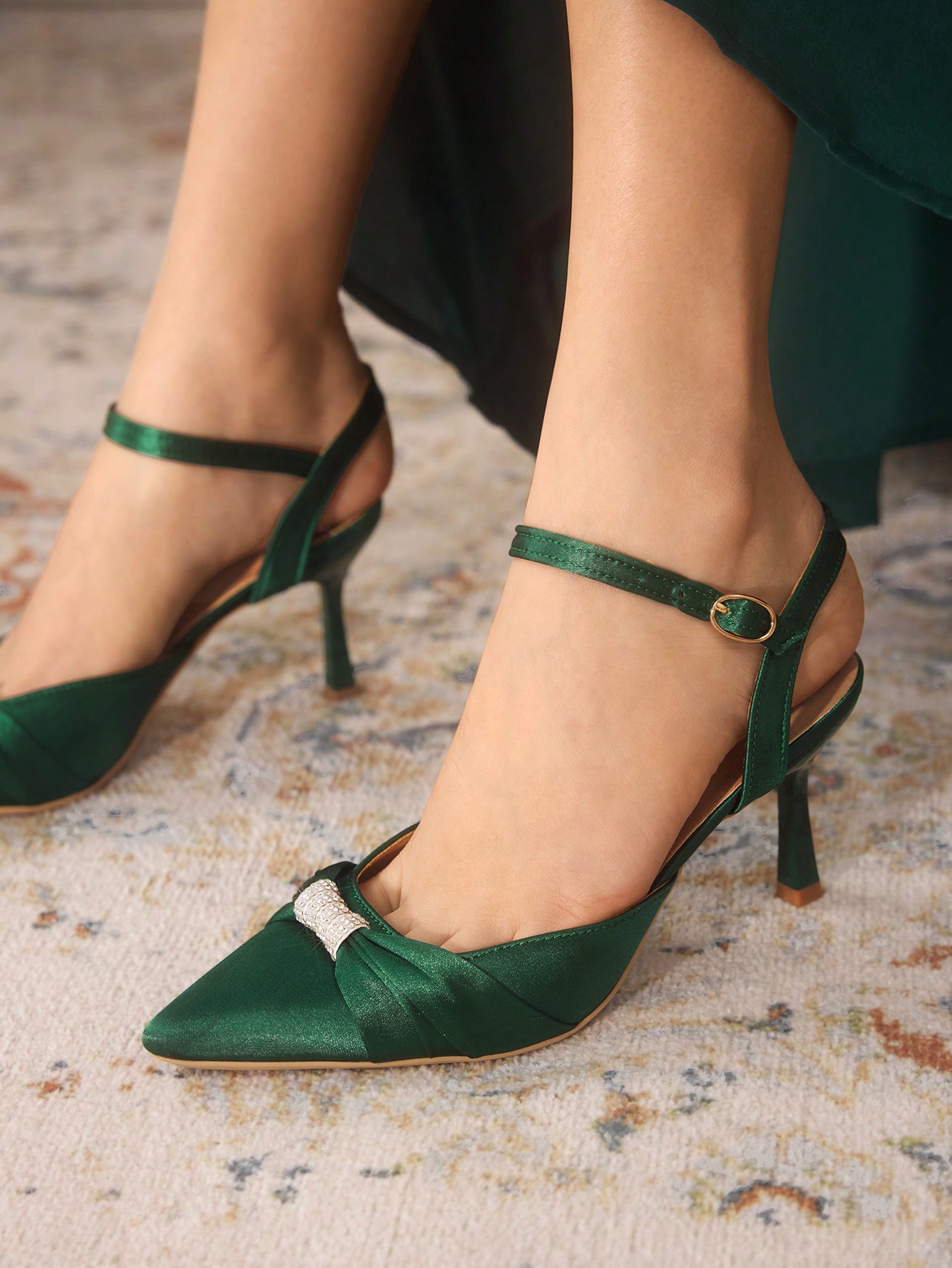 In Dark Green Women Shoes