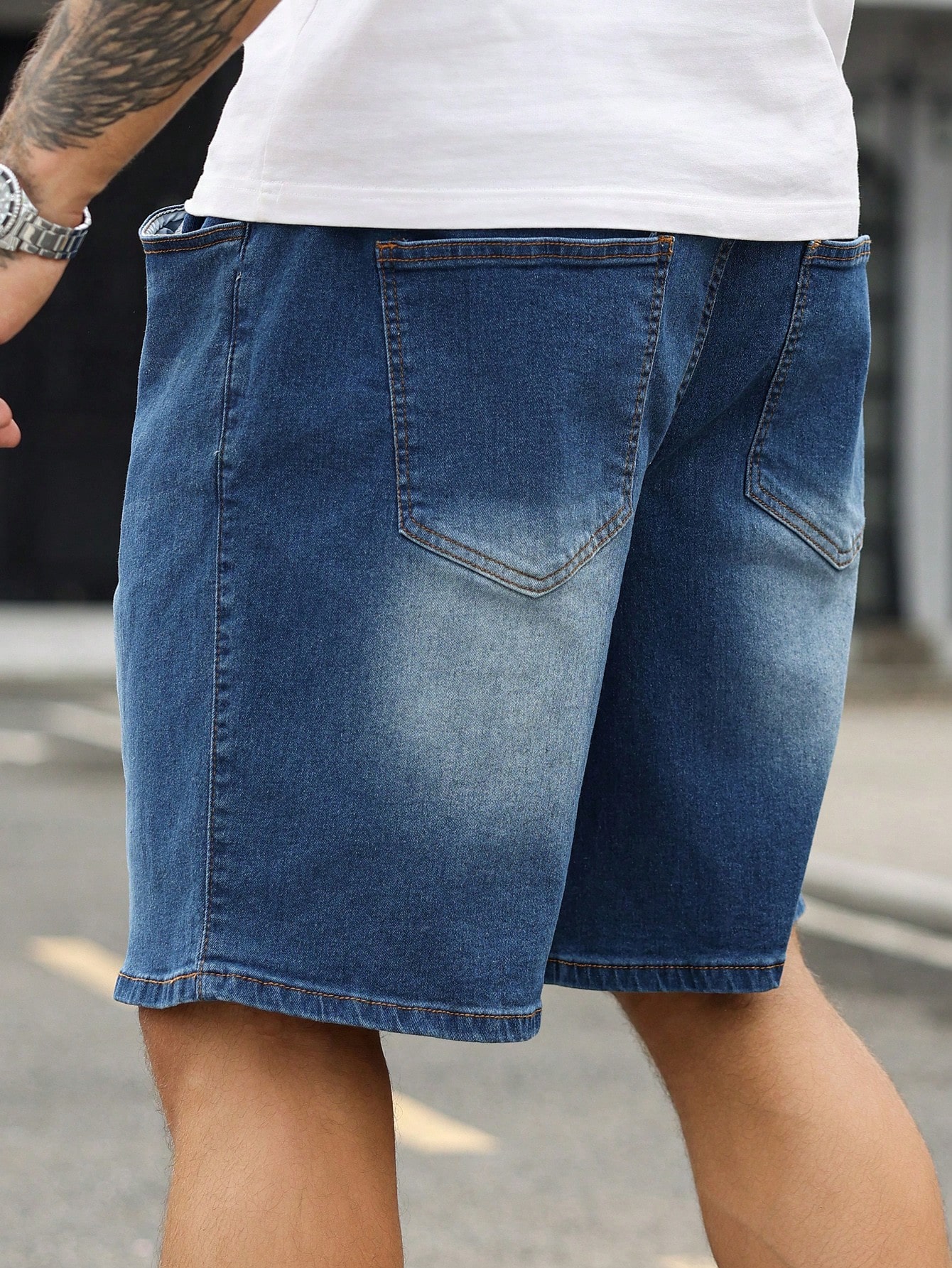 Men Plus Size Denim Shorts