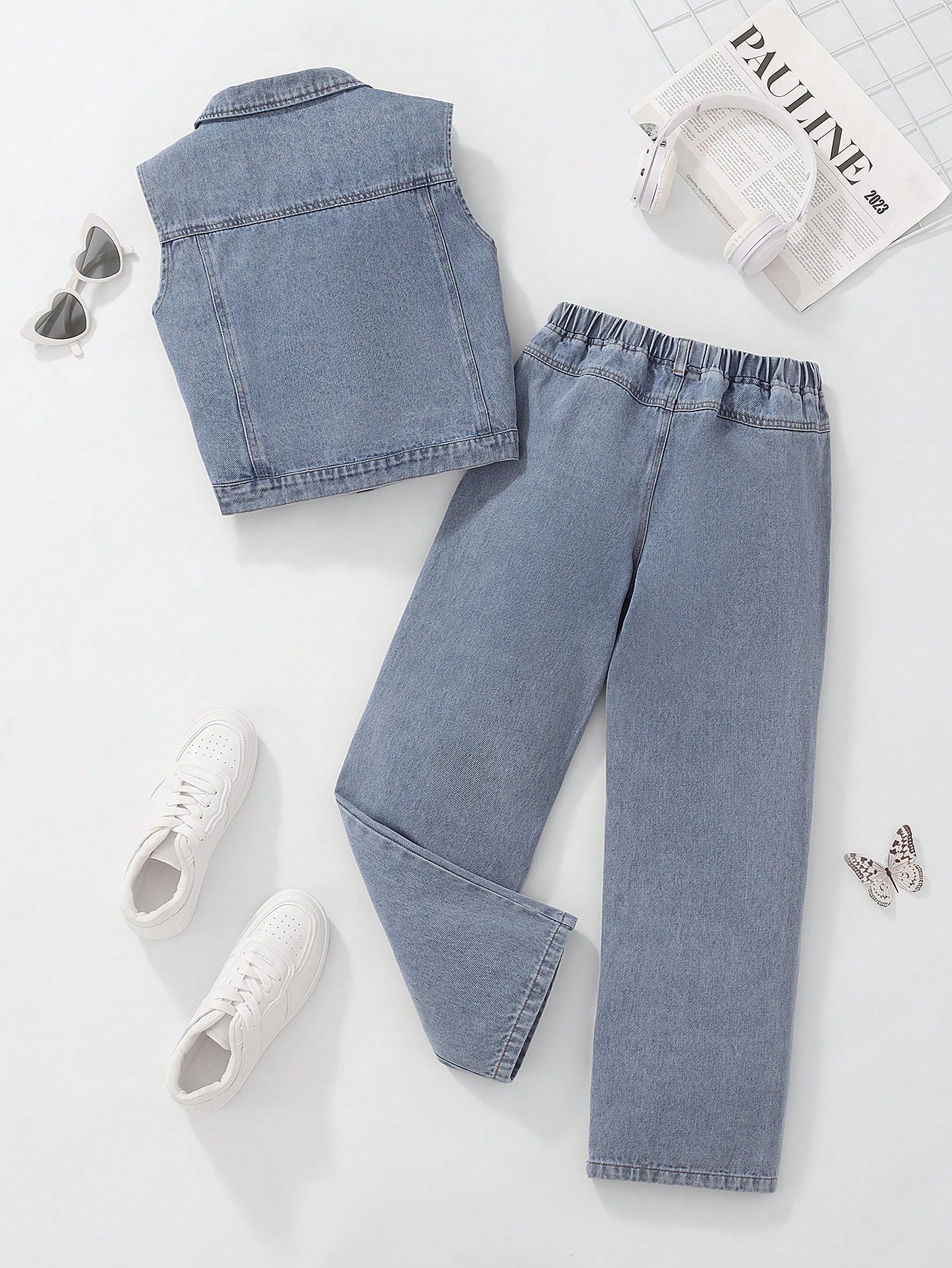 Tween Girls Denim Two-piece Outfits