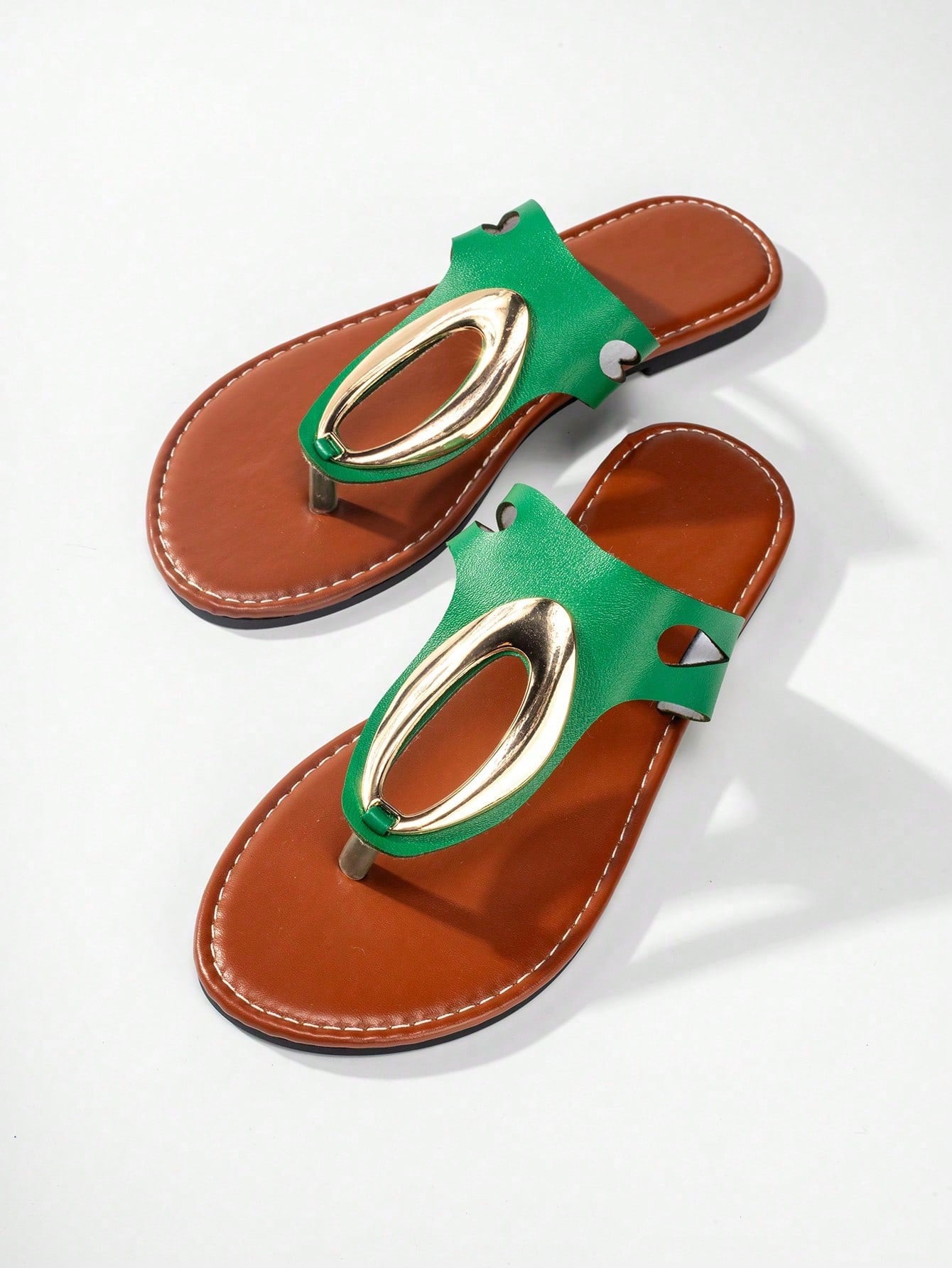 In Green Women Flat Sandals