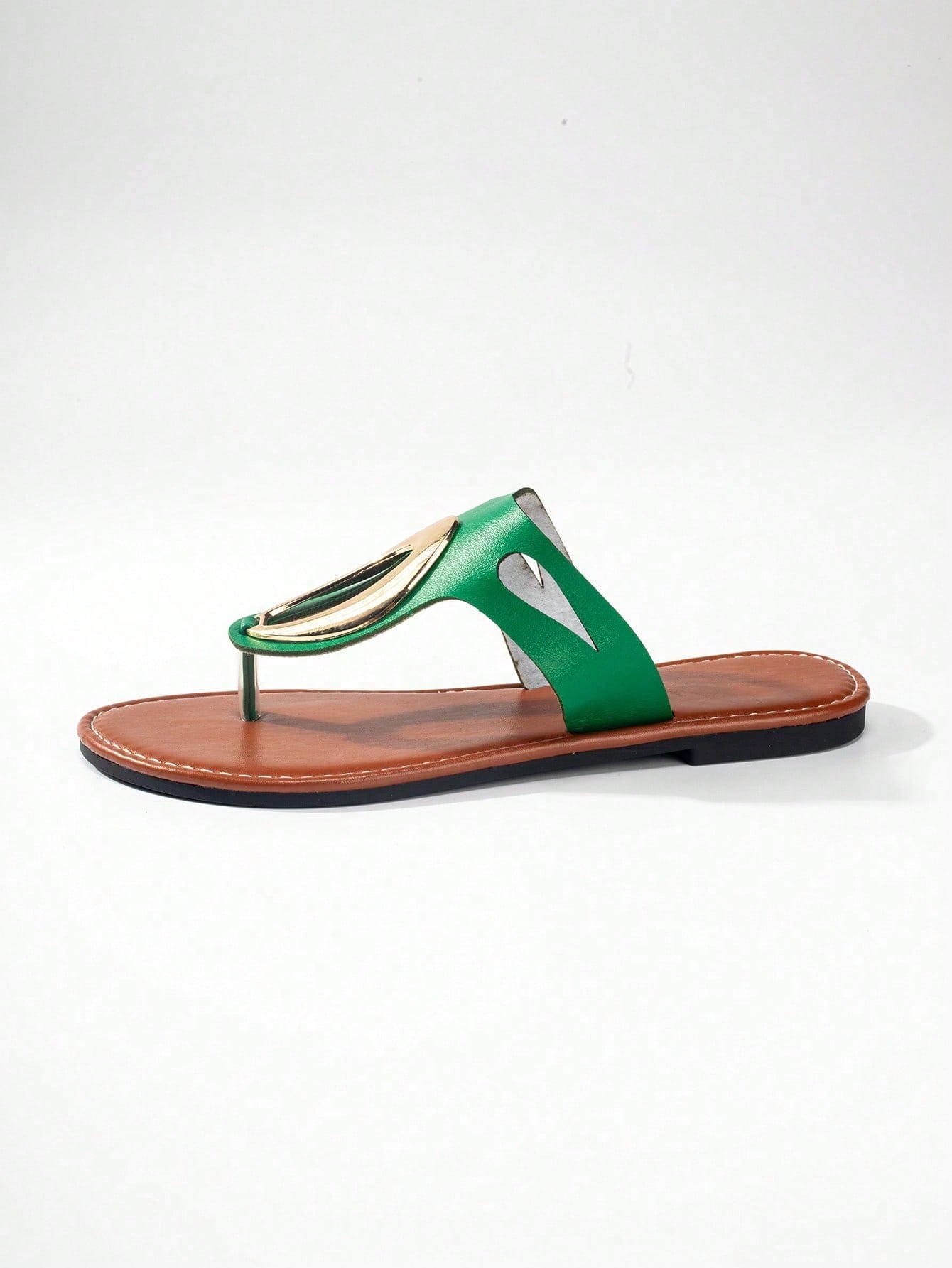 In Green Women Flat Sandals