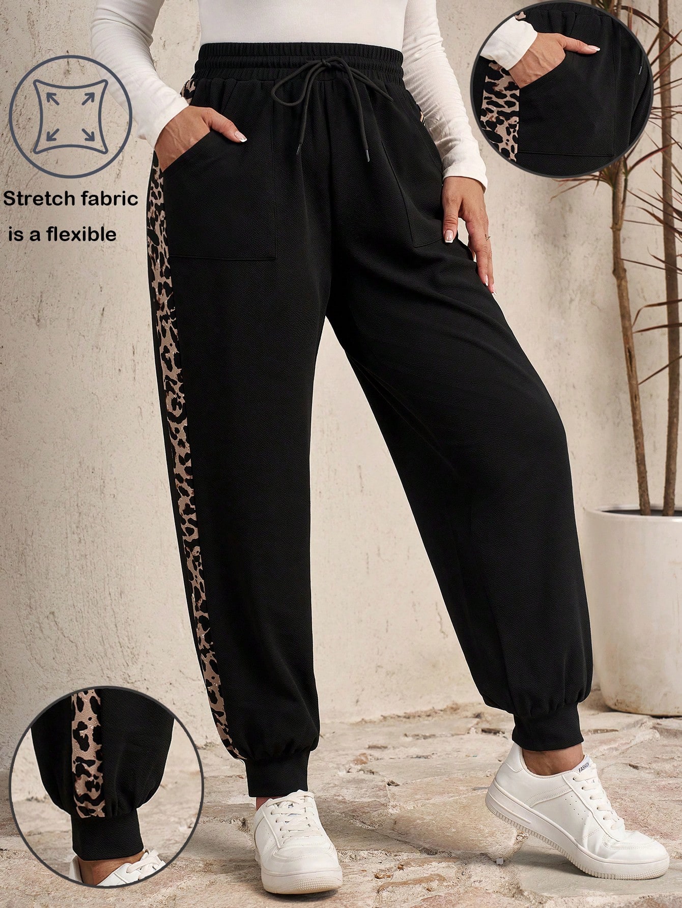 In Black Plus Size Sweatpants