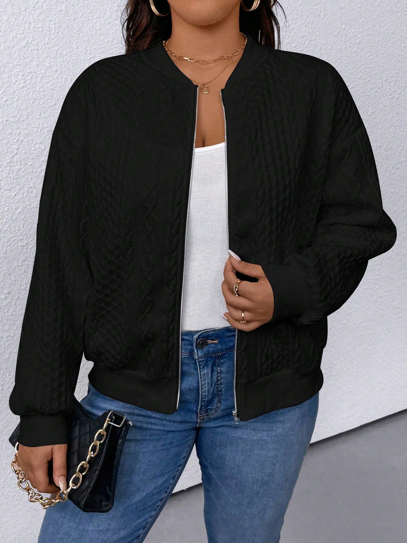 In Black Plus Size Jackets