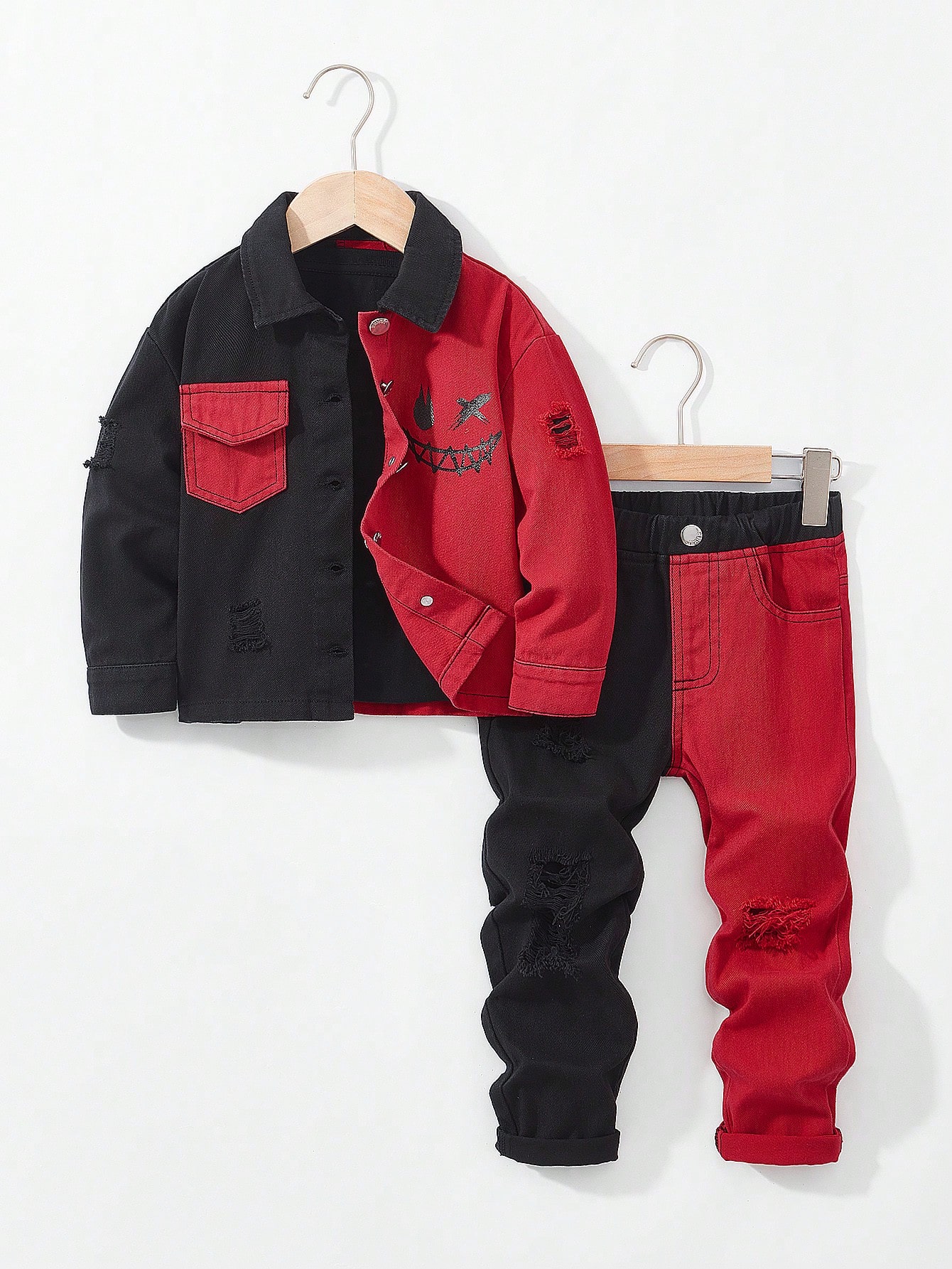 Young Boys Denim Two-piece Outfits