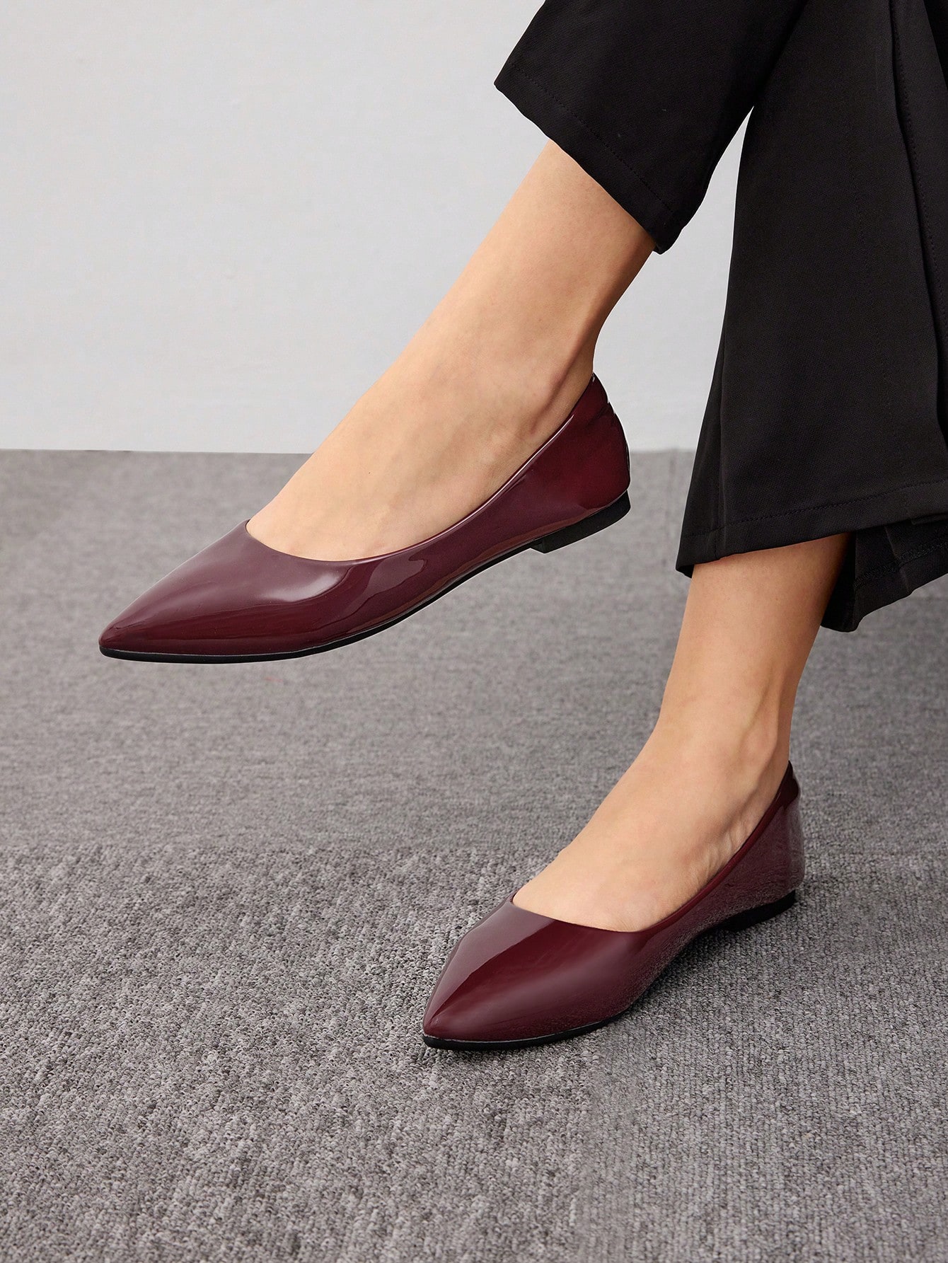 In Burgundy Women Flats