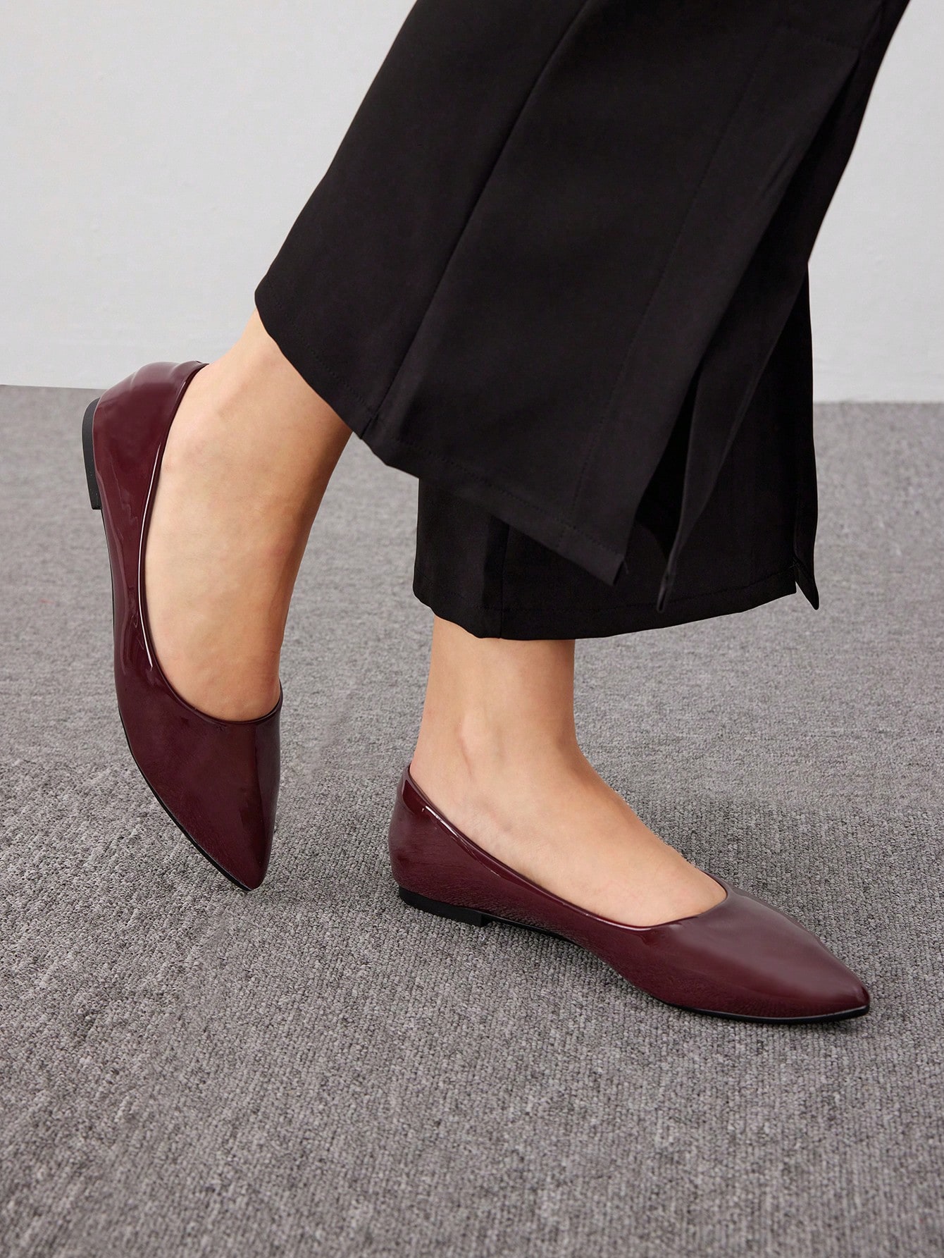 In Burgundy Women Flats