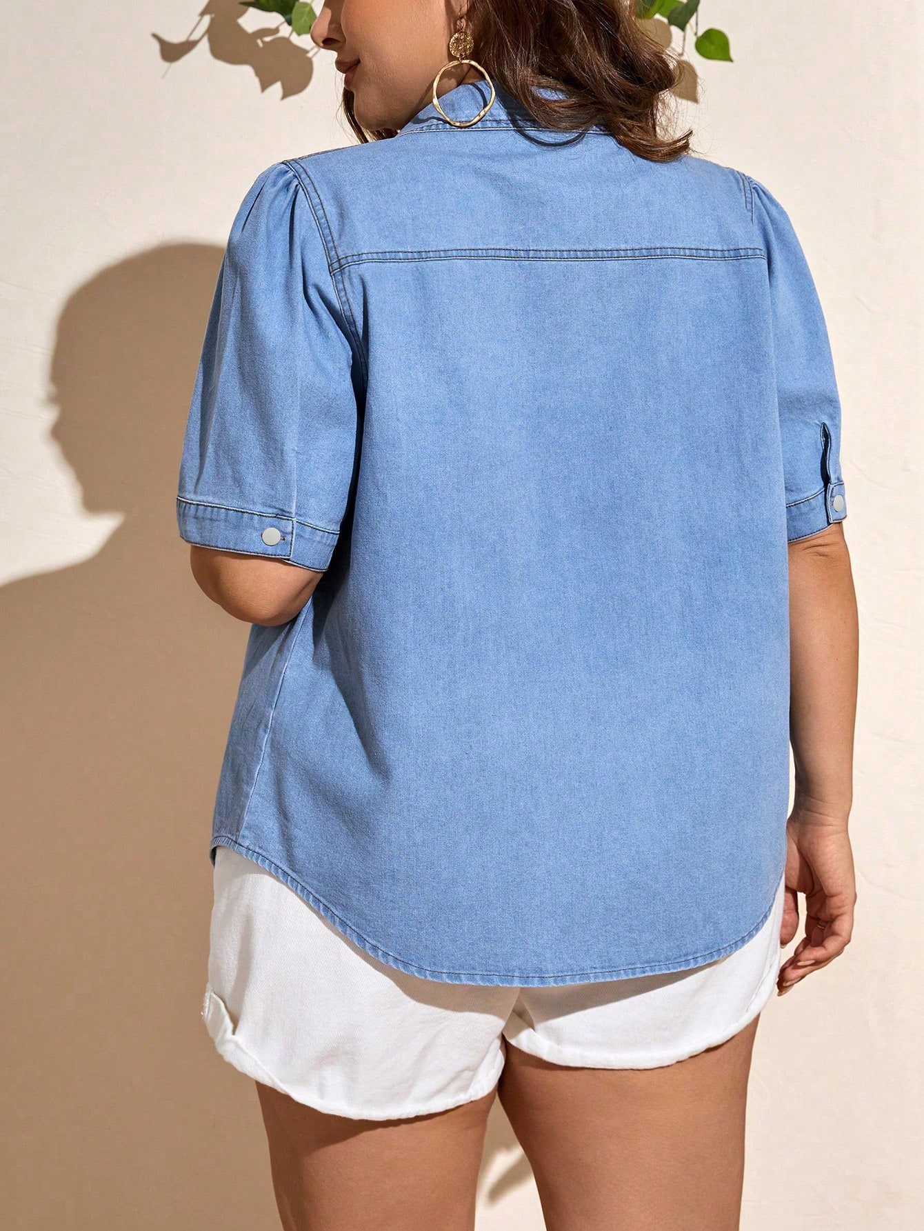 In Blue Plus Size Denim Tops