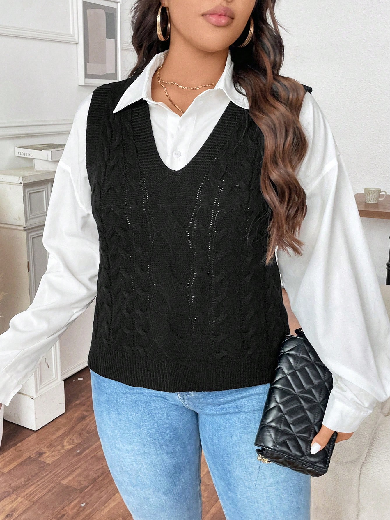 In Casual Plus Size Sweater Vests