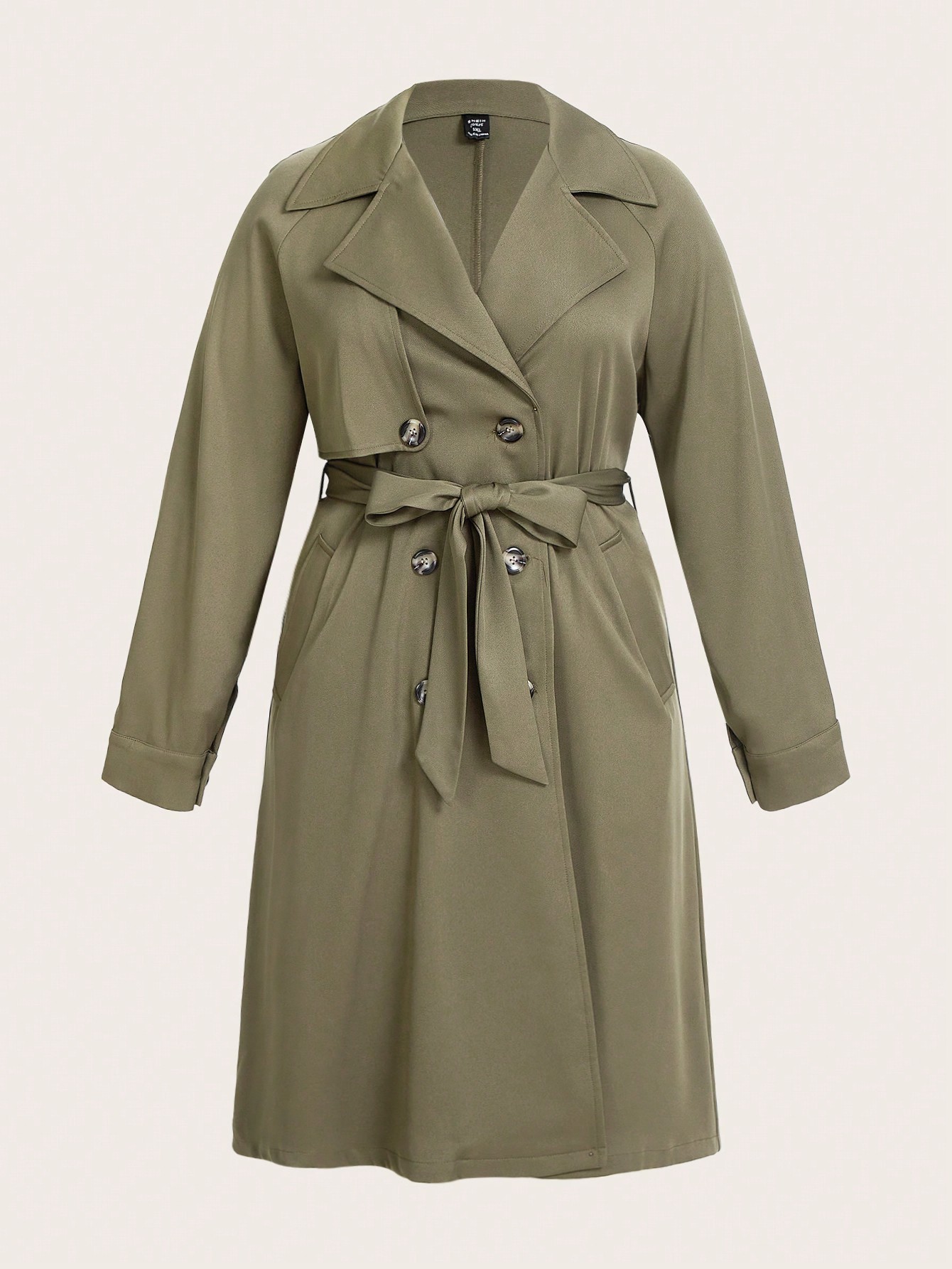 In Long Sleeve Plus Size Trench Coats