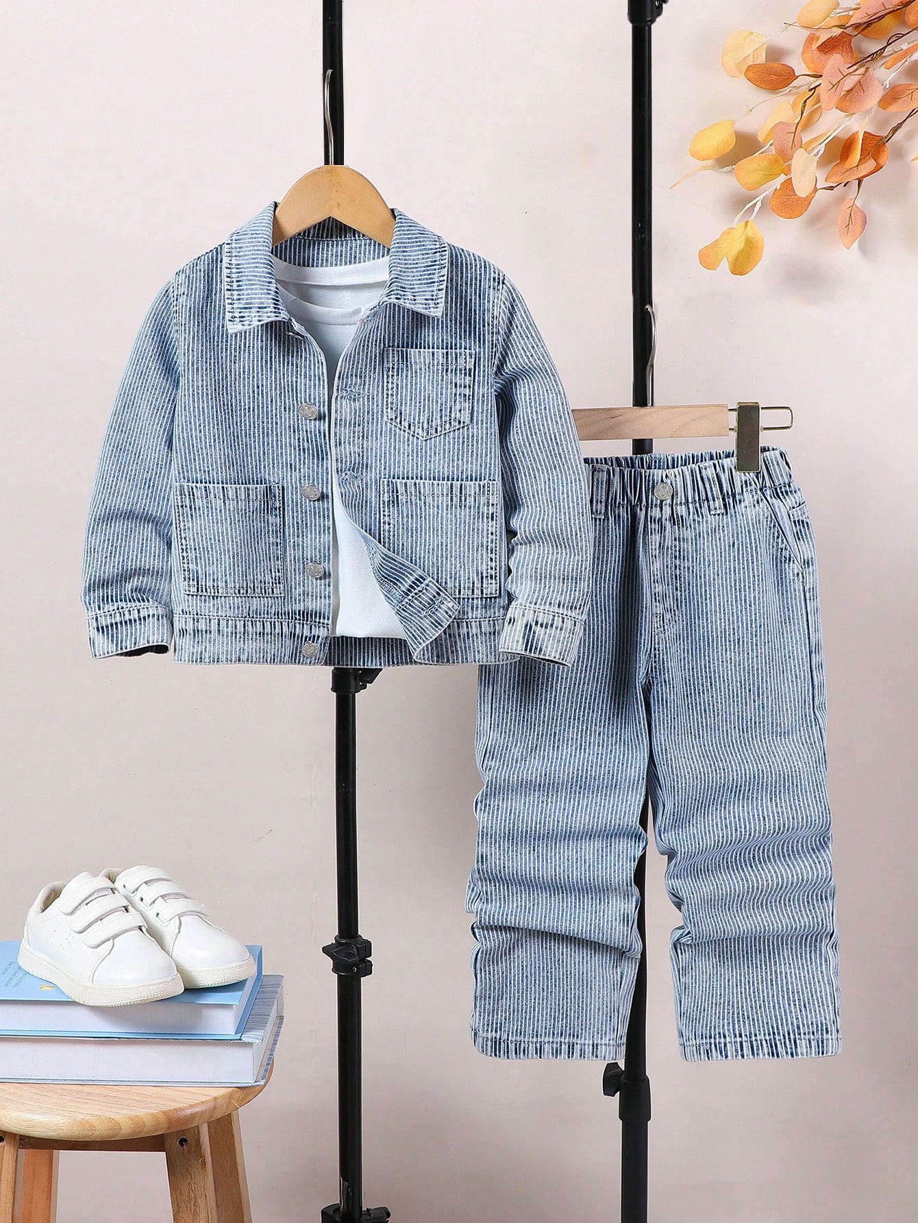 Young Boys Denim Two-piece Outfits