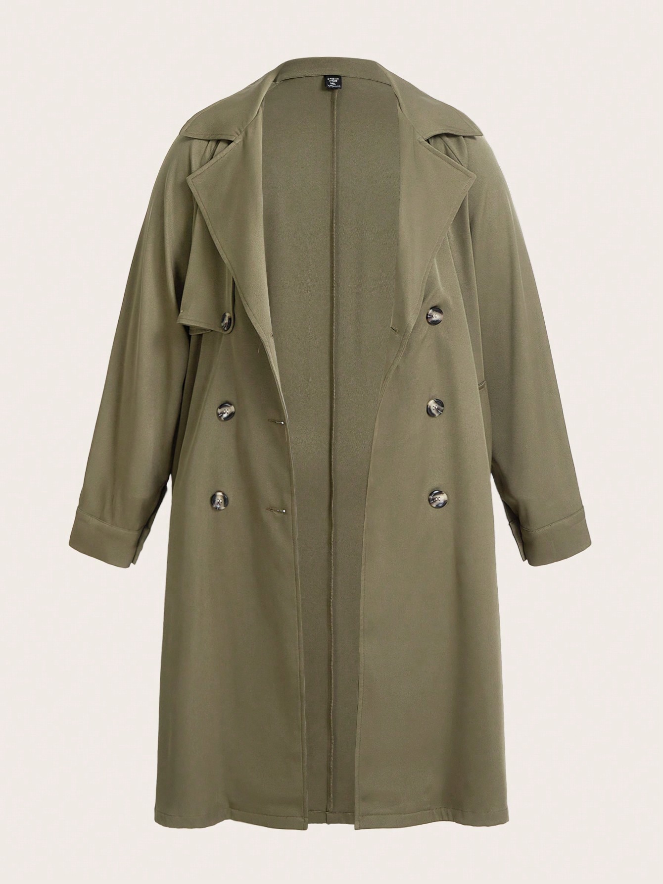 In Long Sleeve Plus Size Trench Coats