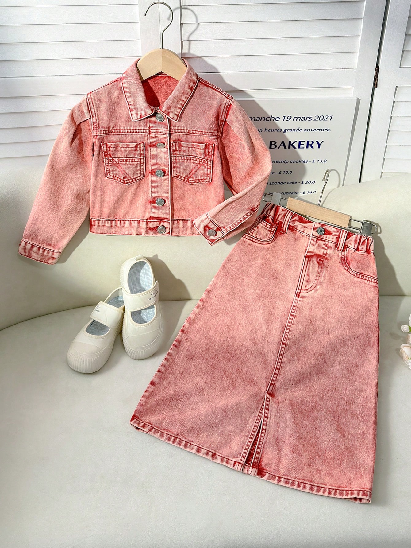 Young Girls Denim Two-piece Outfits