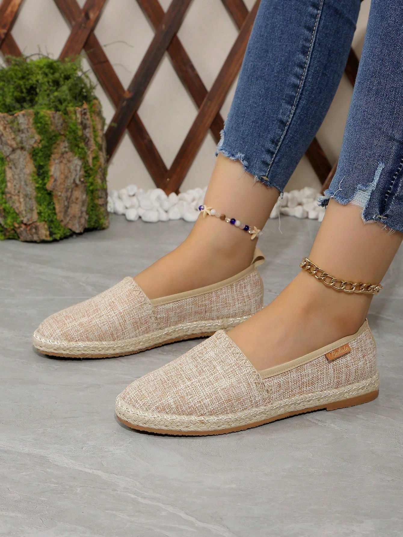 In Beige Women Flats