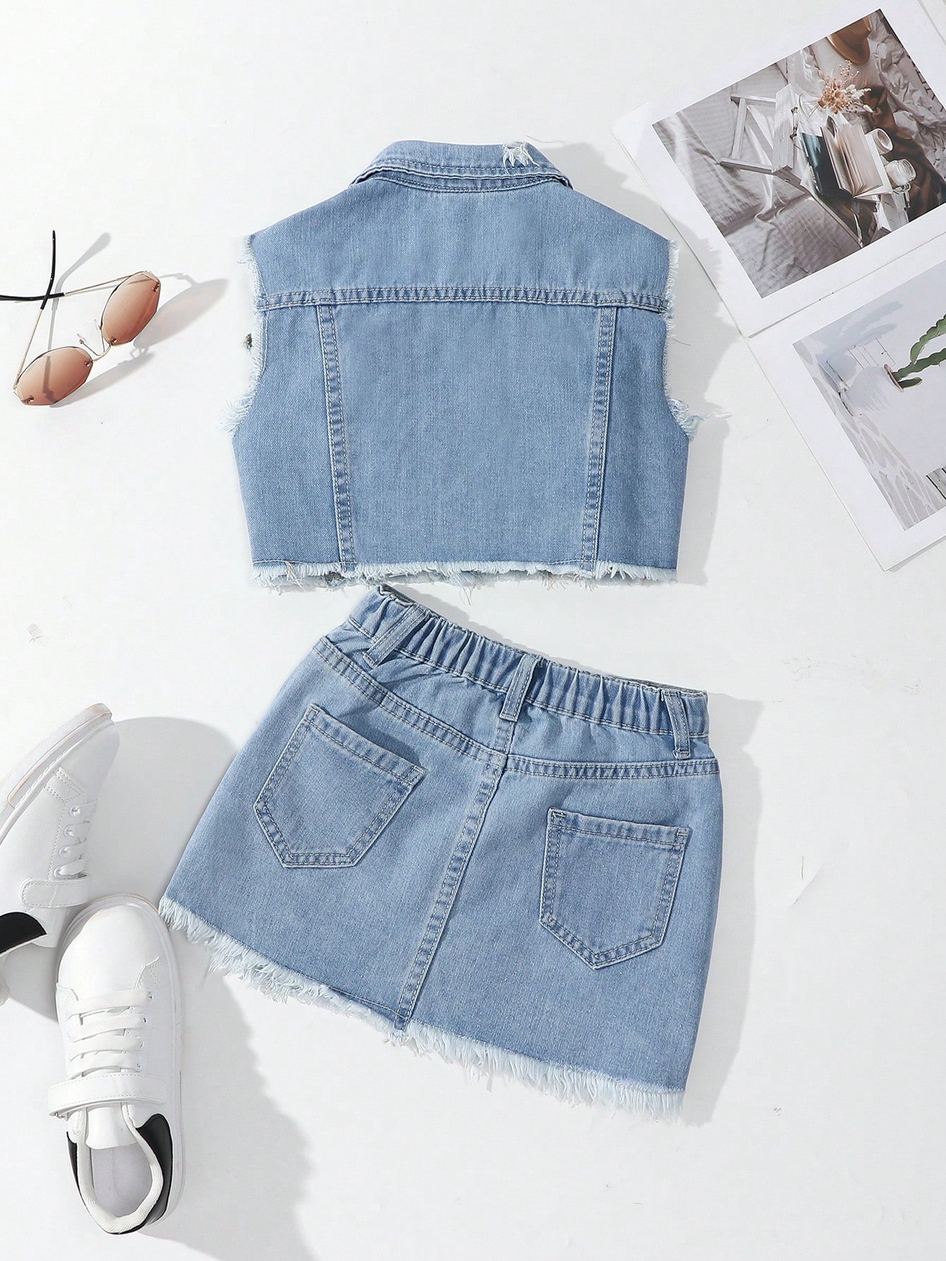 Tween Girls Denim Two-piece Outfits