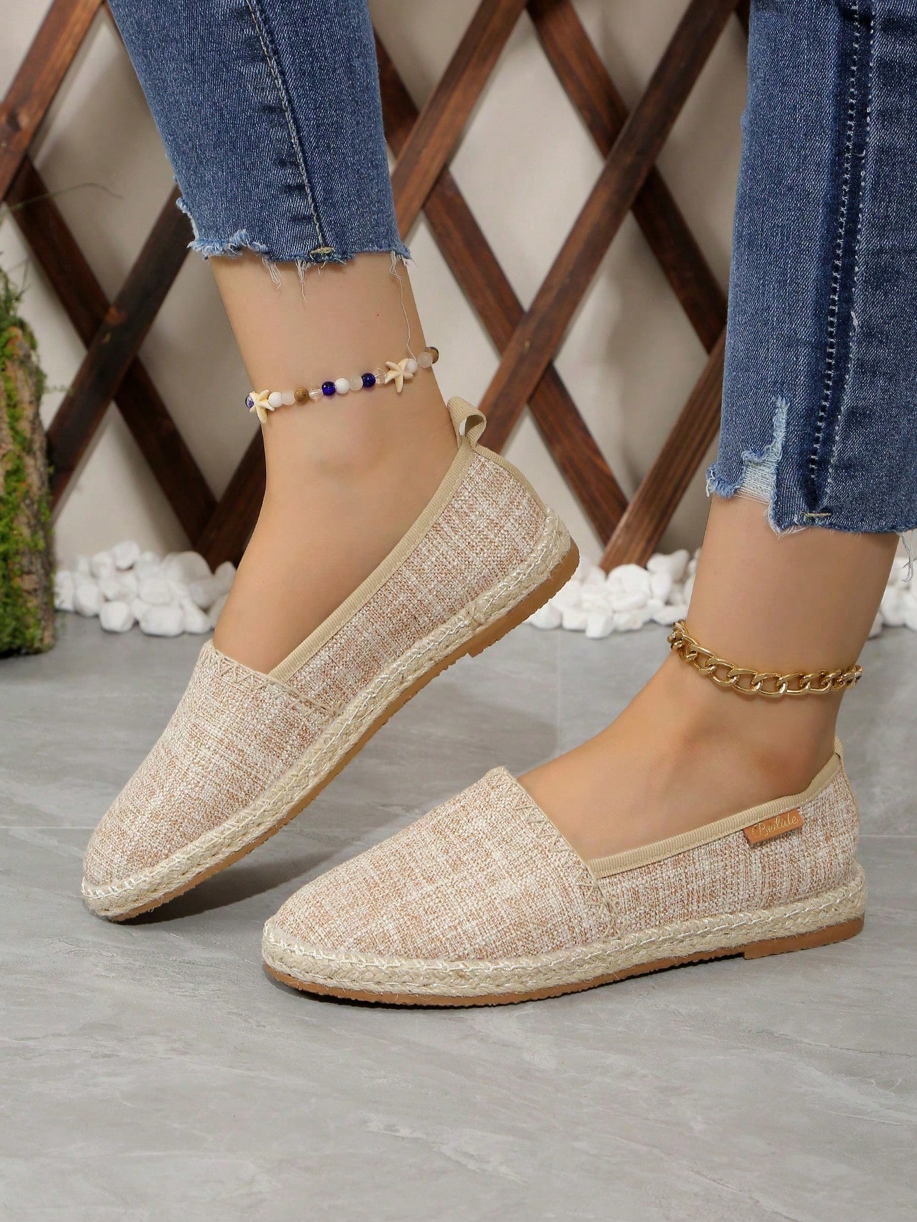 In Beige Women Flats