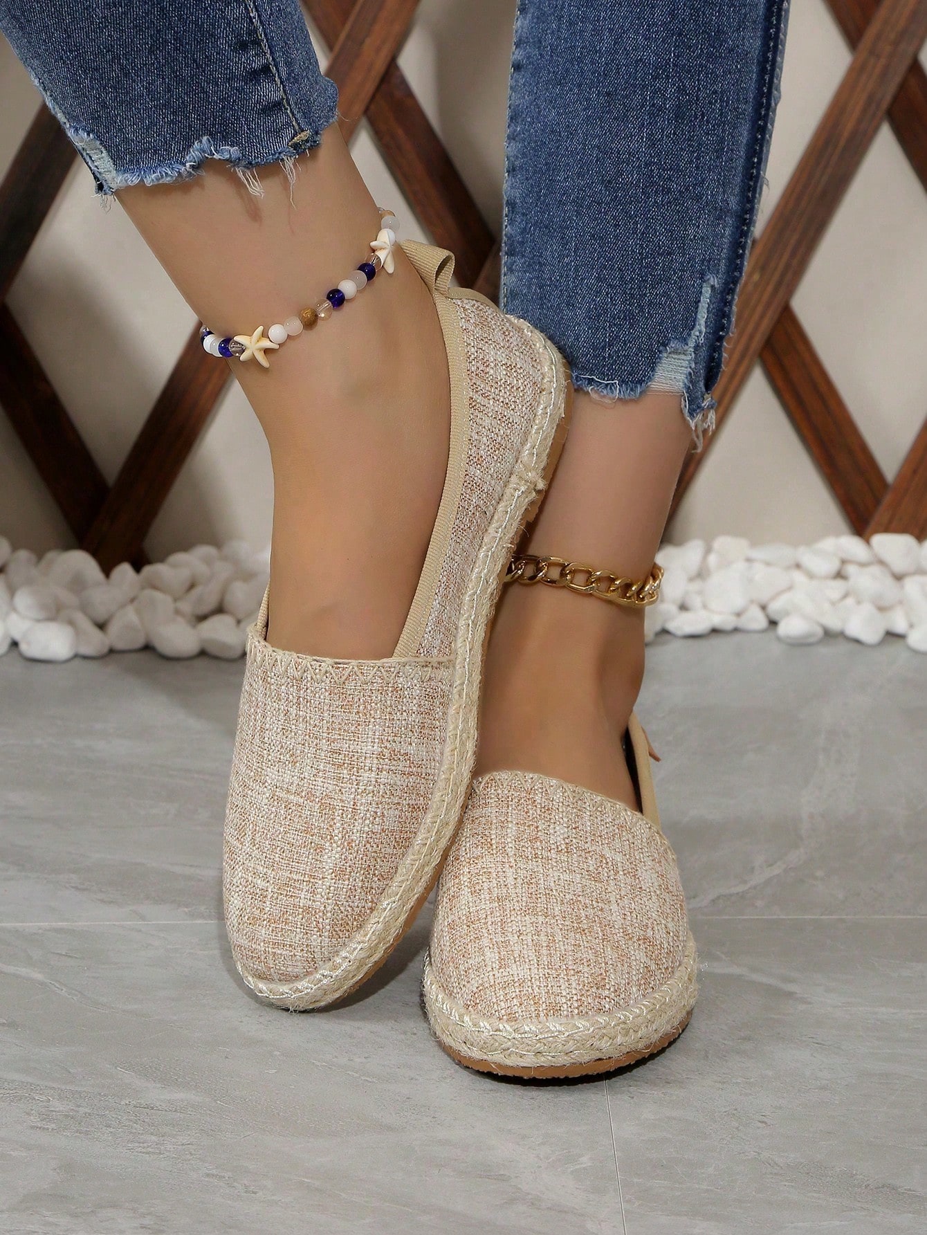 In Beige Women Flats