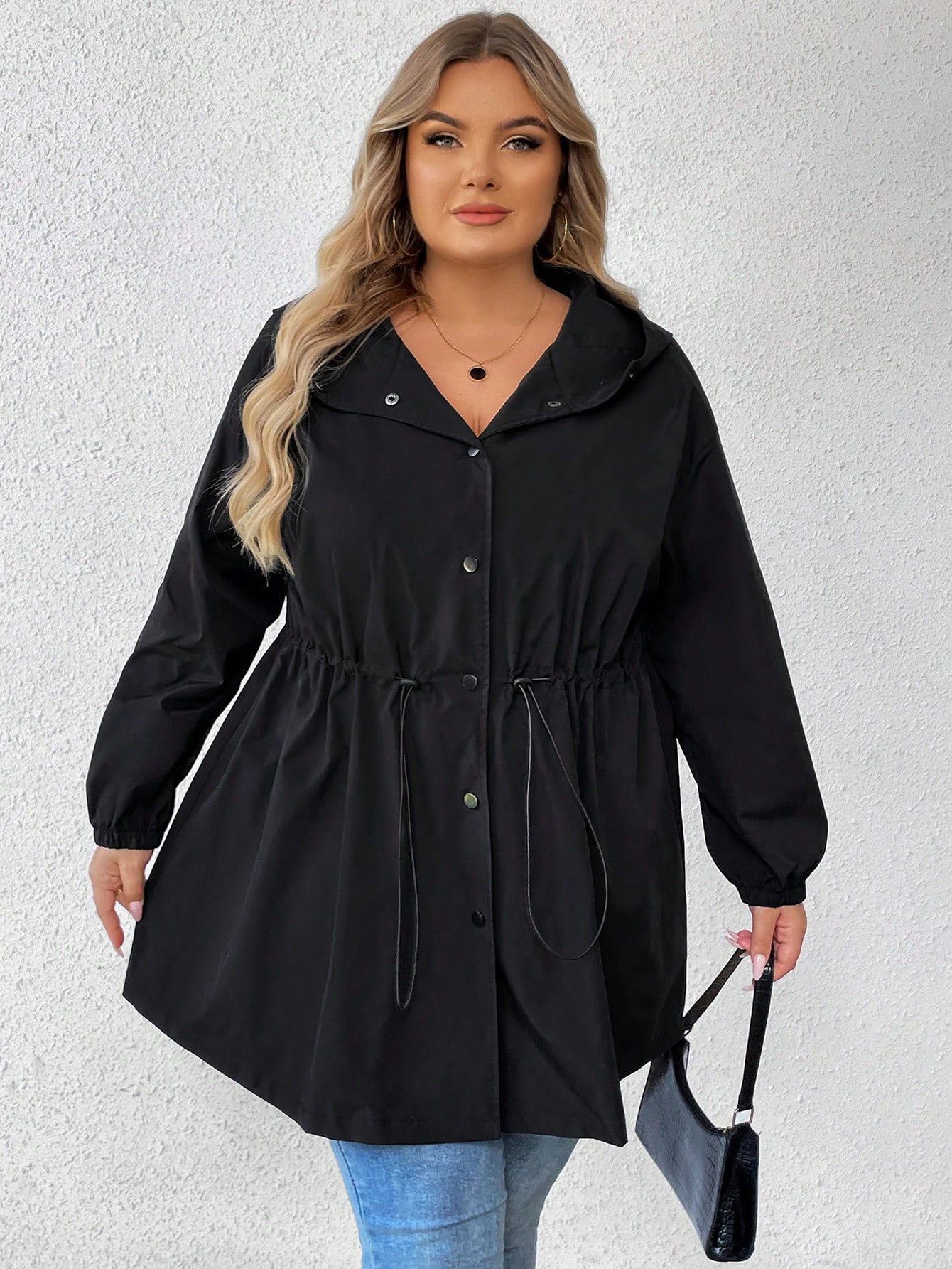 In Long Sleeve Plus Size Trench Coats