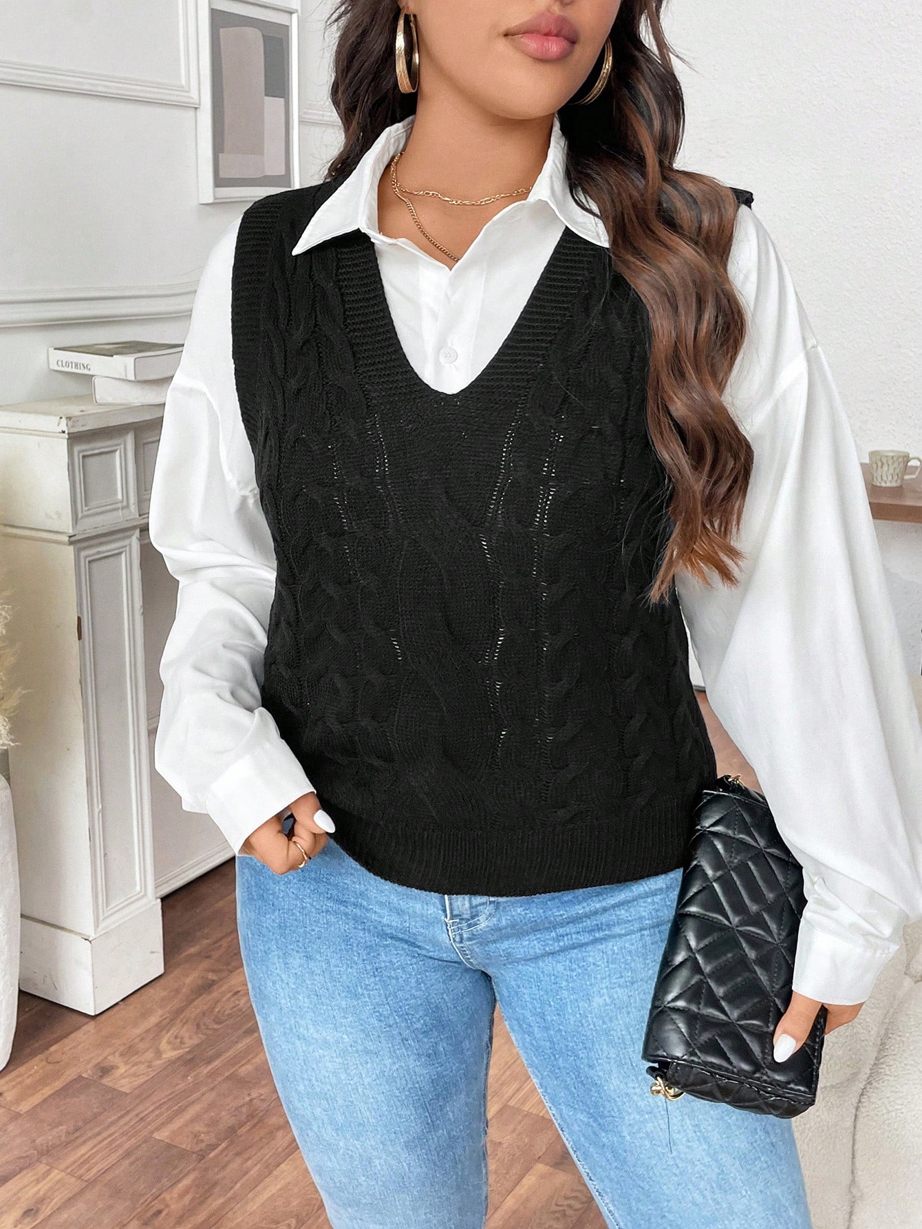 In Casual Plus Size Sweater Vests