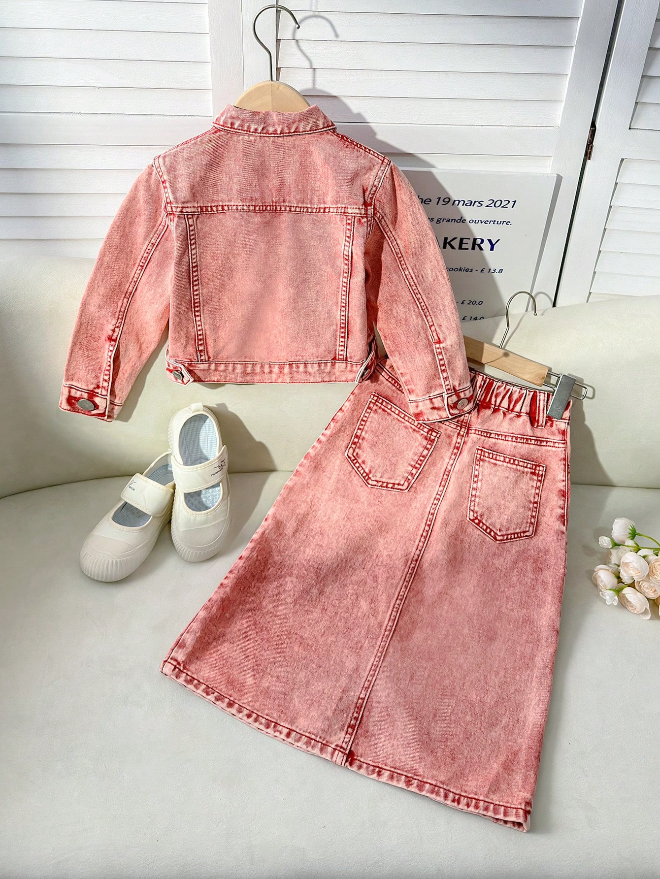 Young Girls Denim Two-piece Outfits