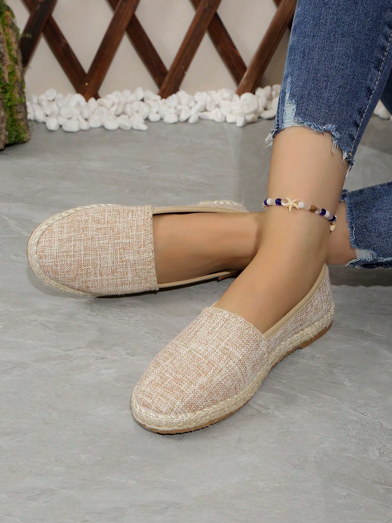 In Beige Women Flats