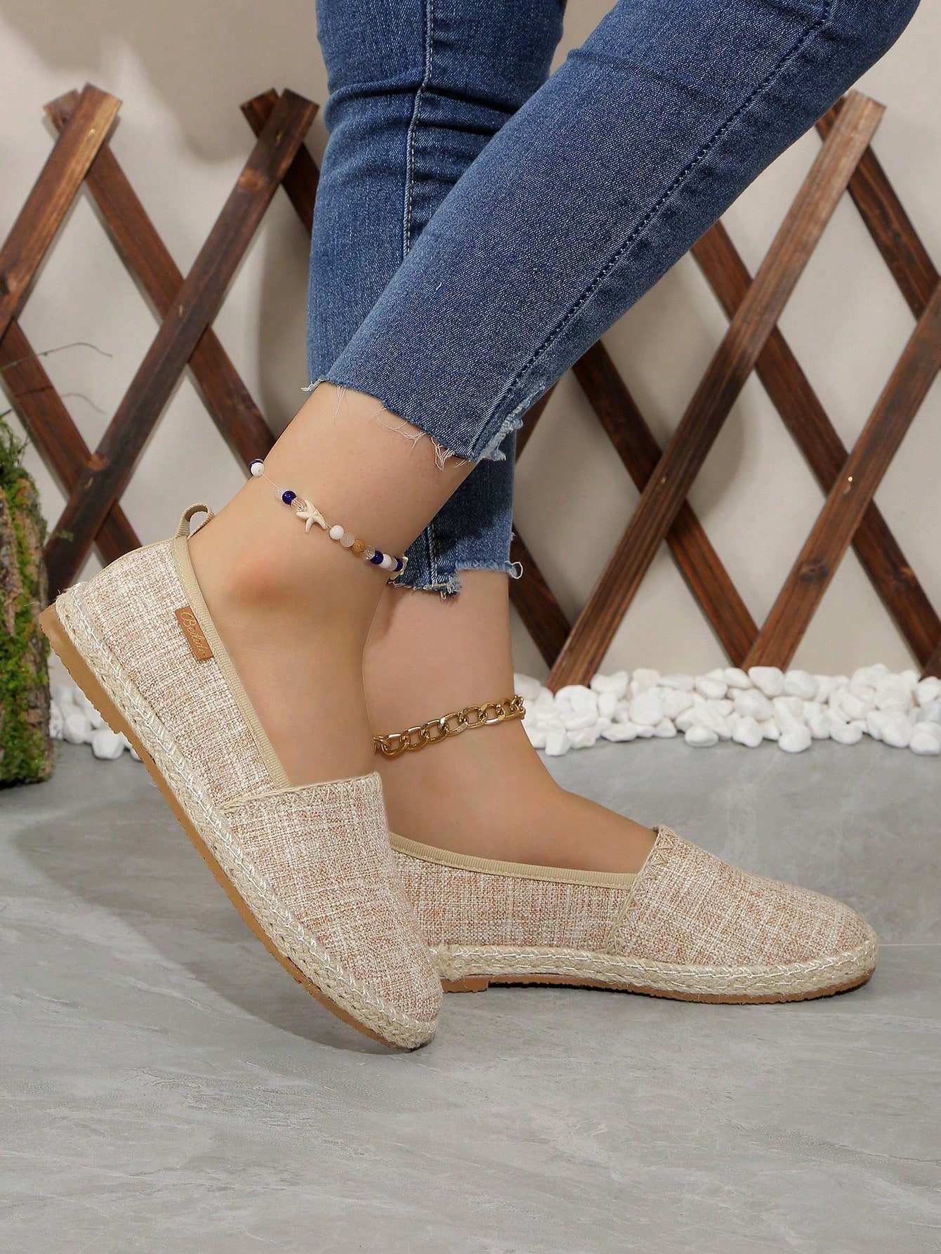 In Beige Women Flats