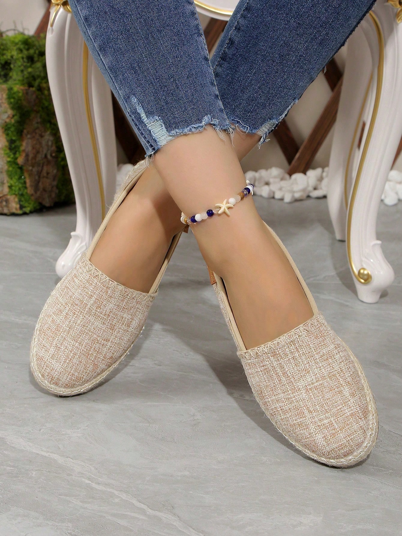 In Beige Women Flats