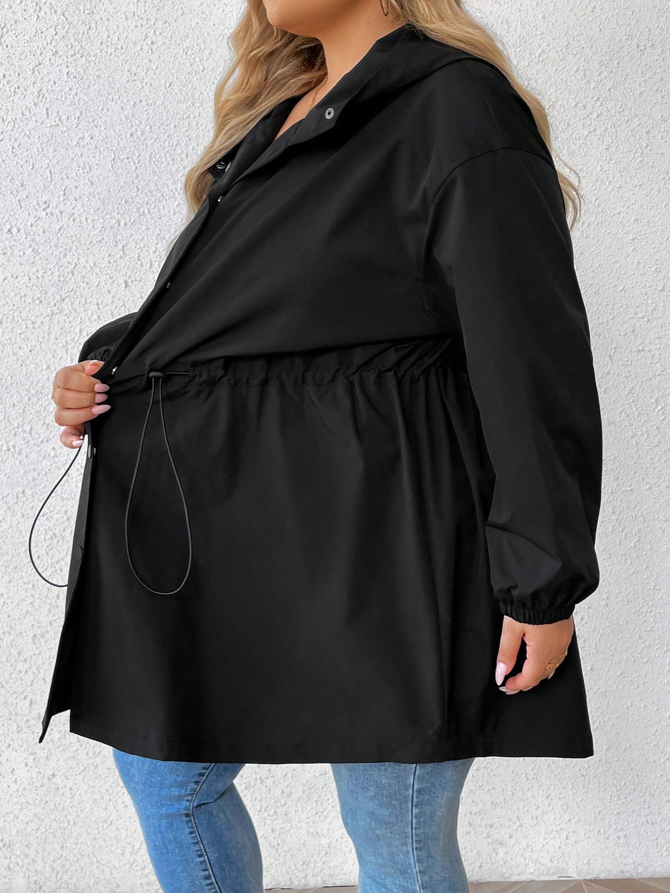 In Long Sleeve Plus Size Trench Coats