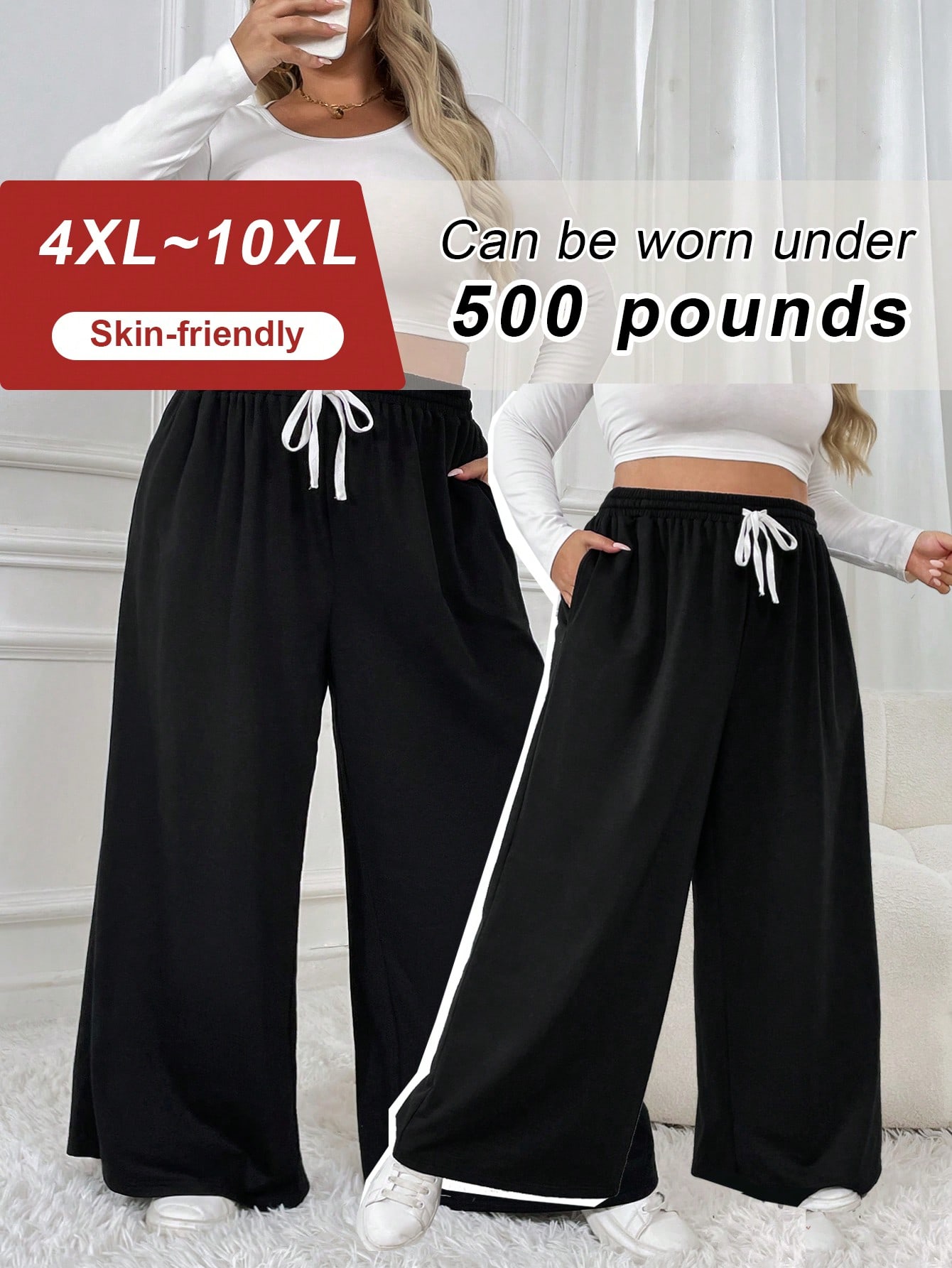 In Black Plus Size Sweatpants