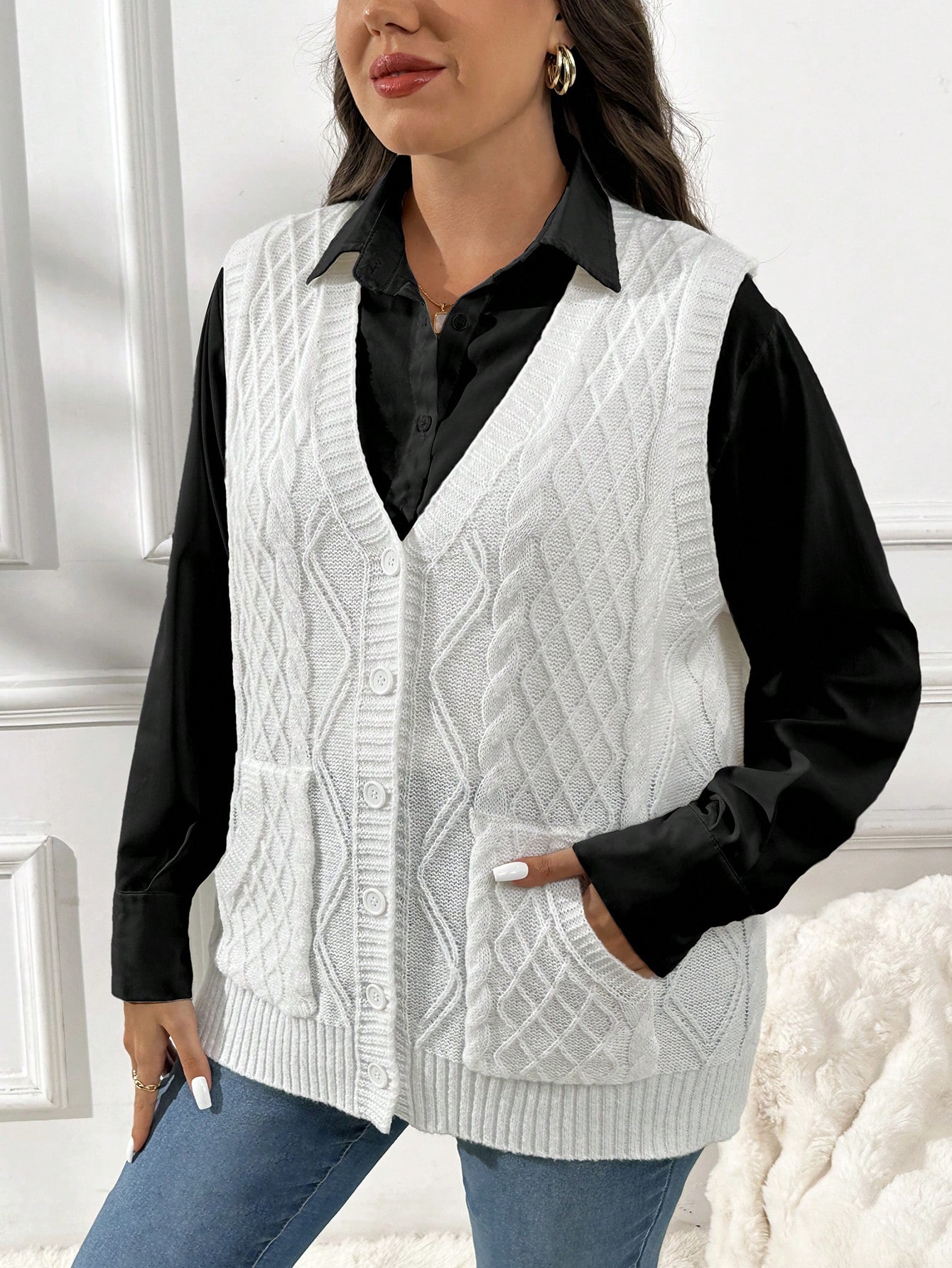 In Casual Plus Size Sweater Vests