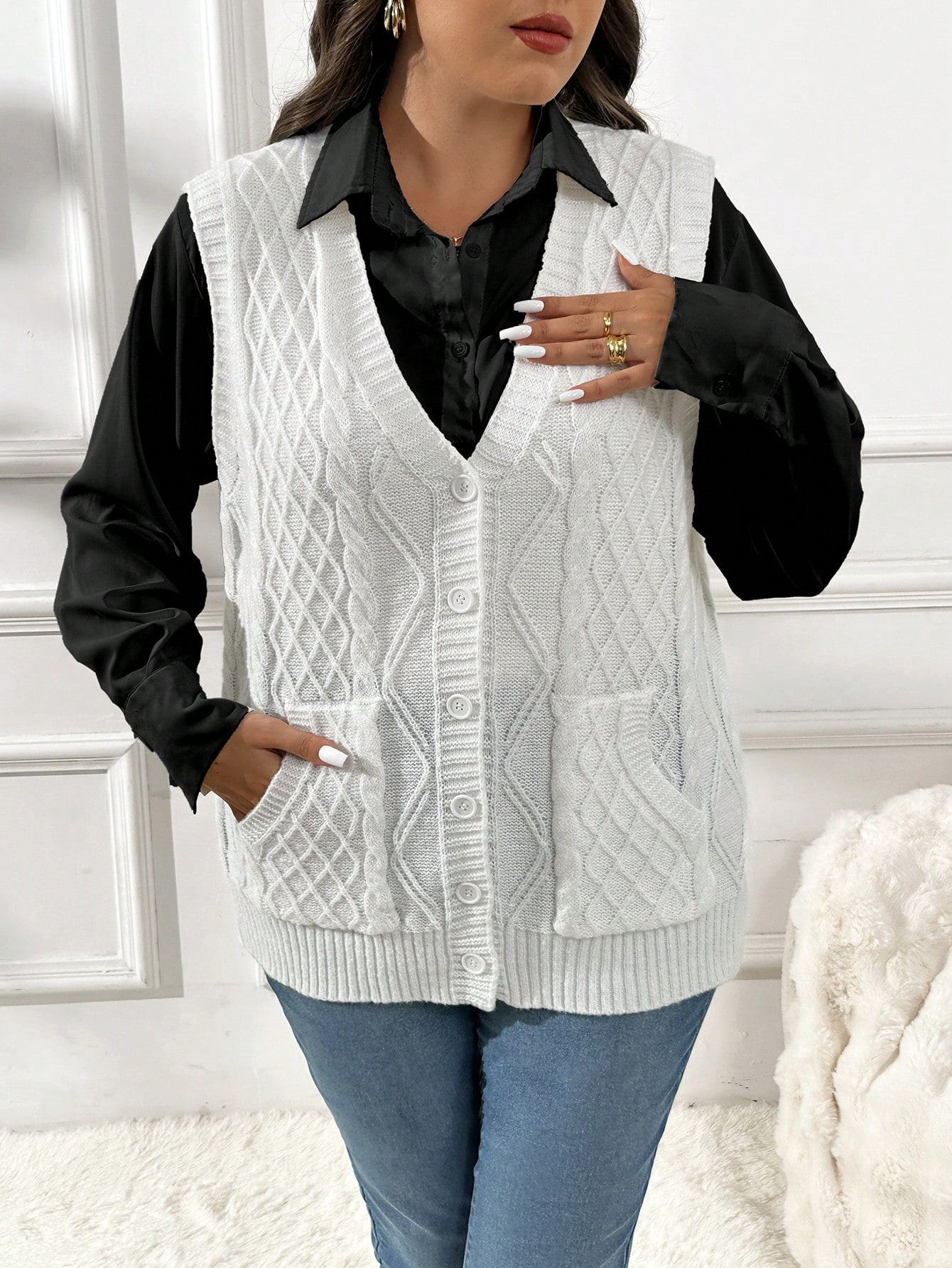 In Casual Plus Size Sweater Vests