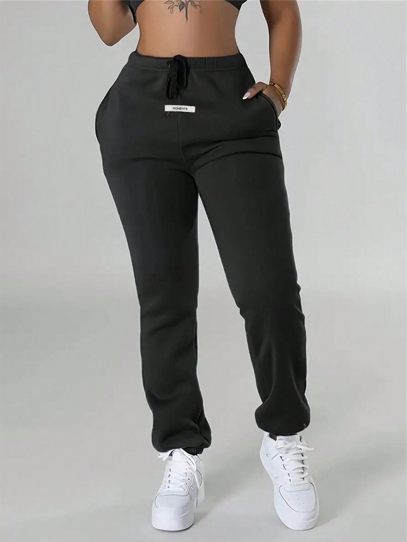 In Black Plus Size Sweatpants