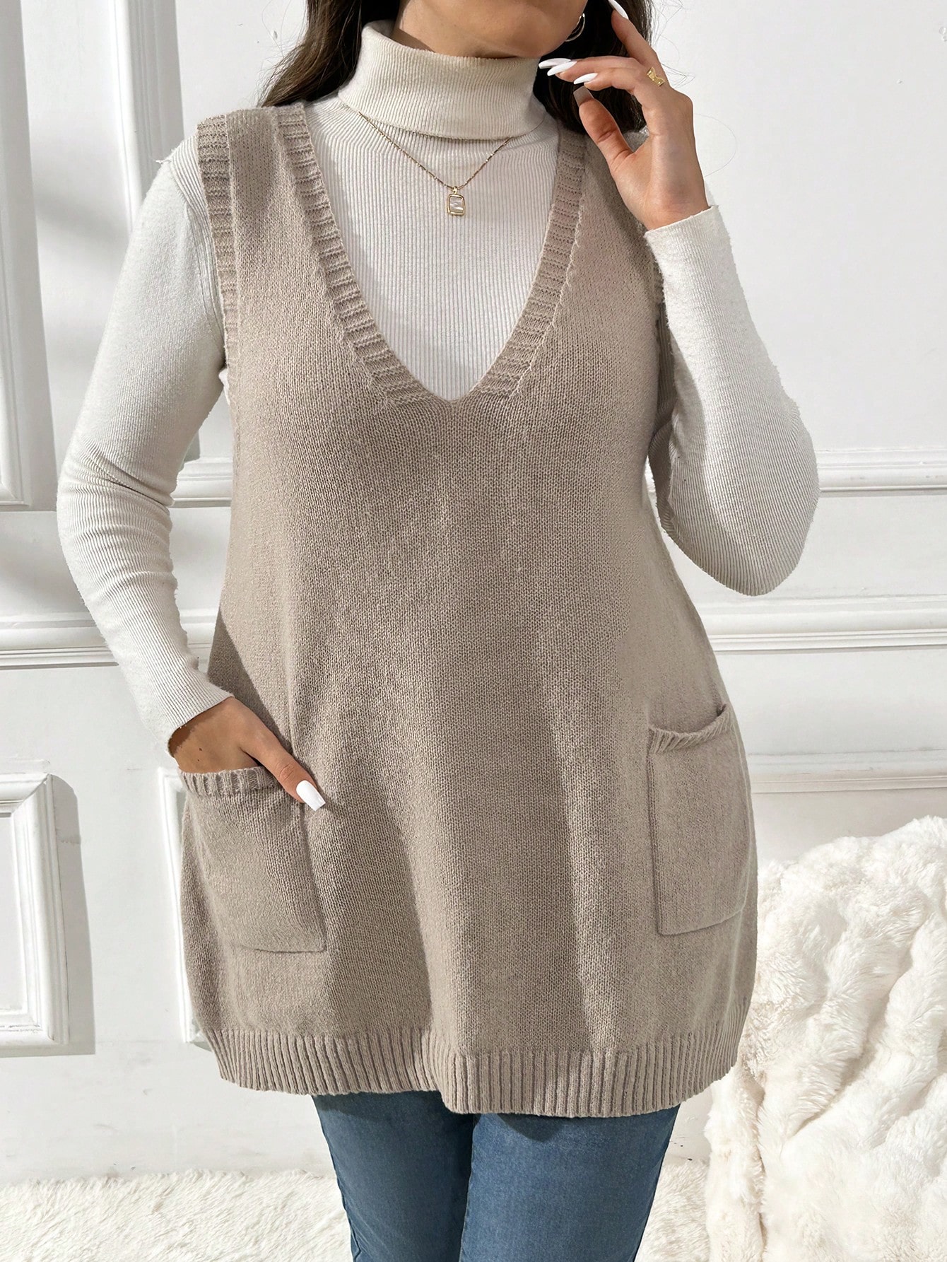 In Casual Plus Size Sweater Vests