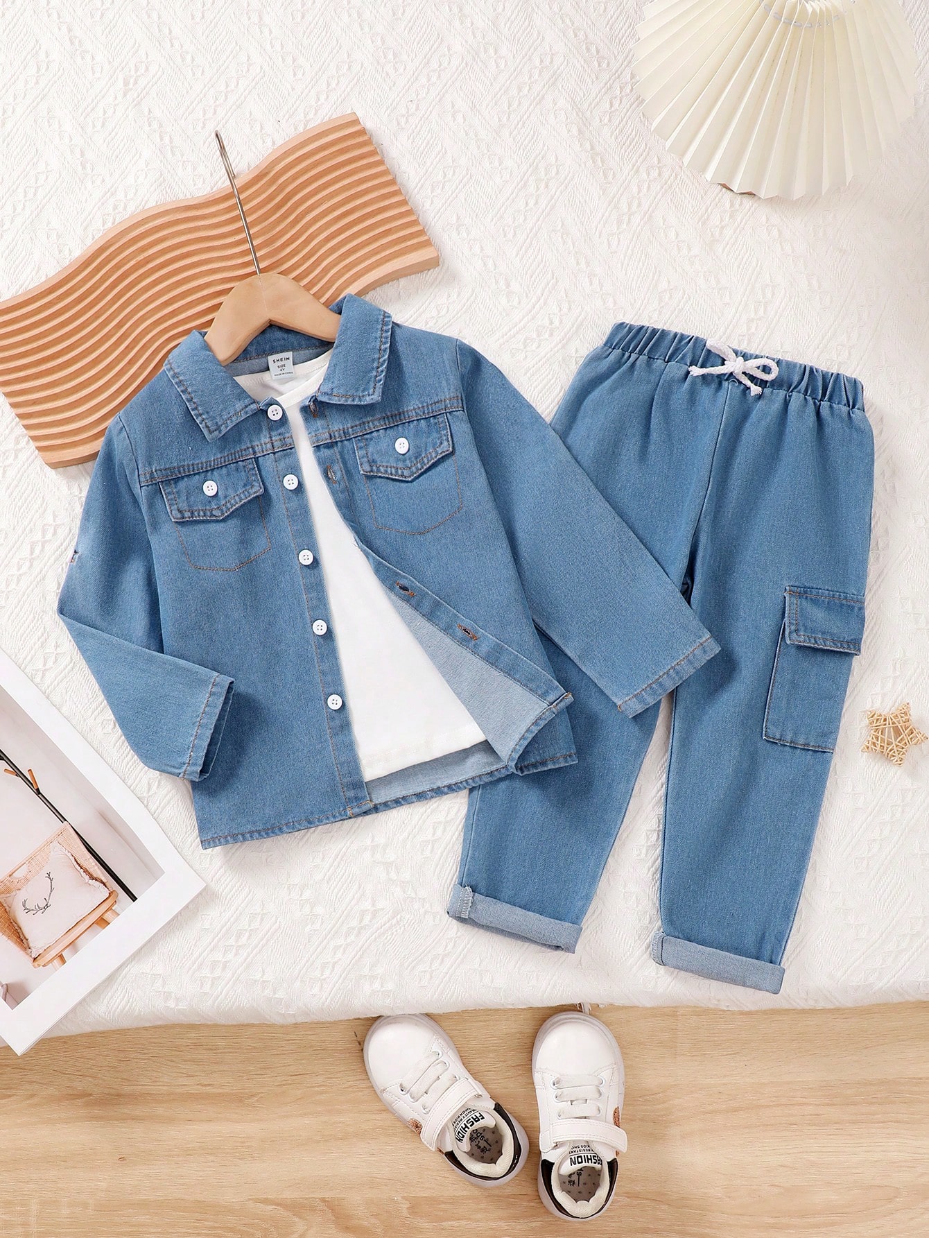 Young Boys Denim Two-piece Outfits