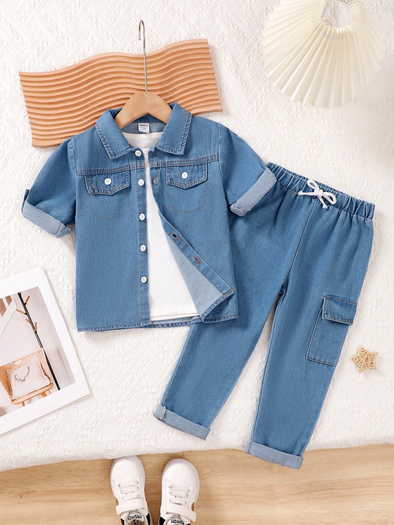 Young Boys Denim Two-piece Outfits