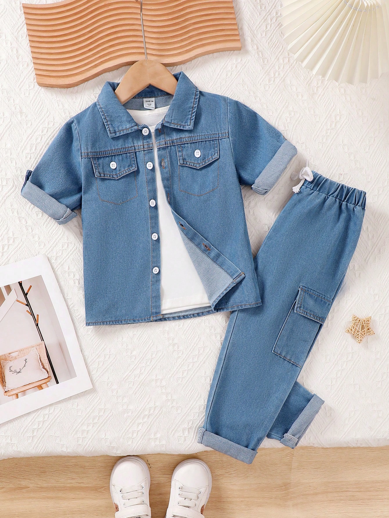 Young Boys Denim Two-piece Outfits