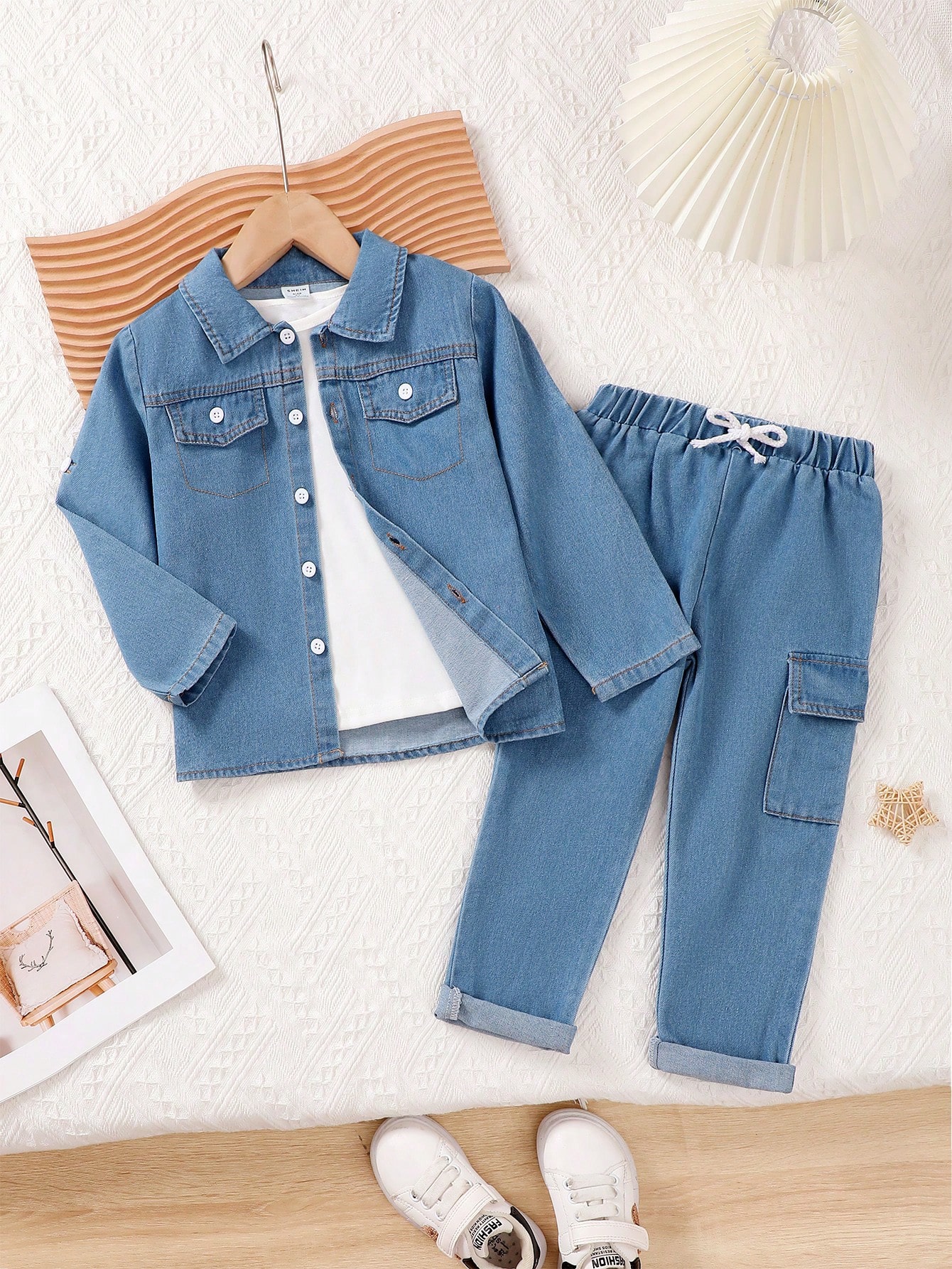 Young Boys Denim Two-piece Outfits