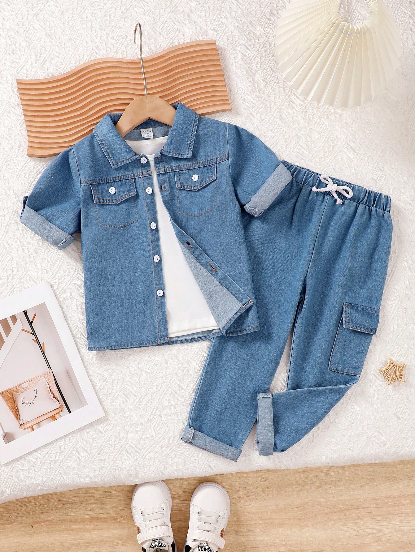 Young Boys Denim Two-piece Outfits