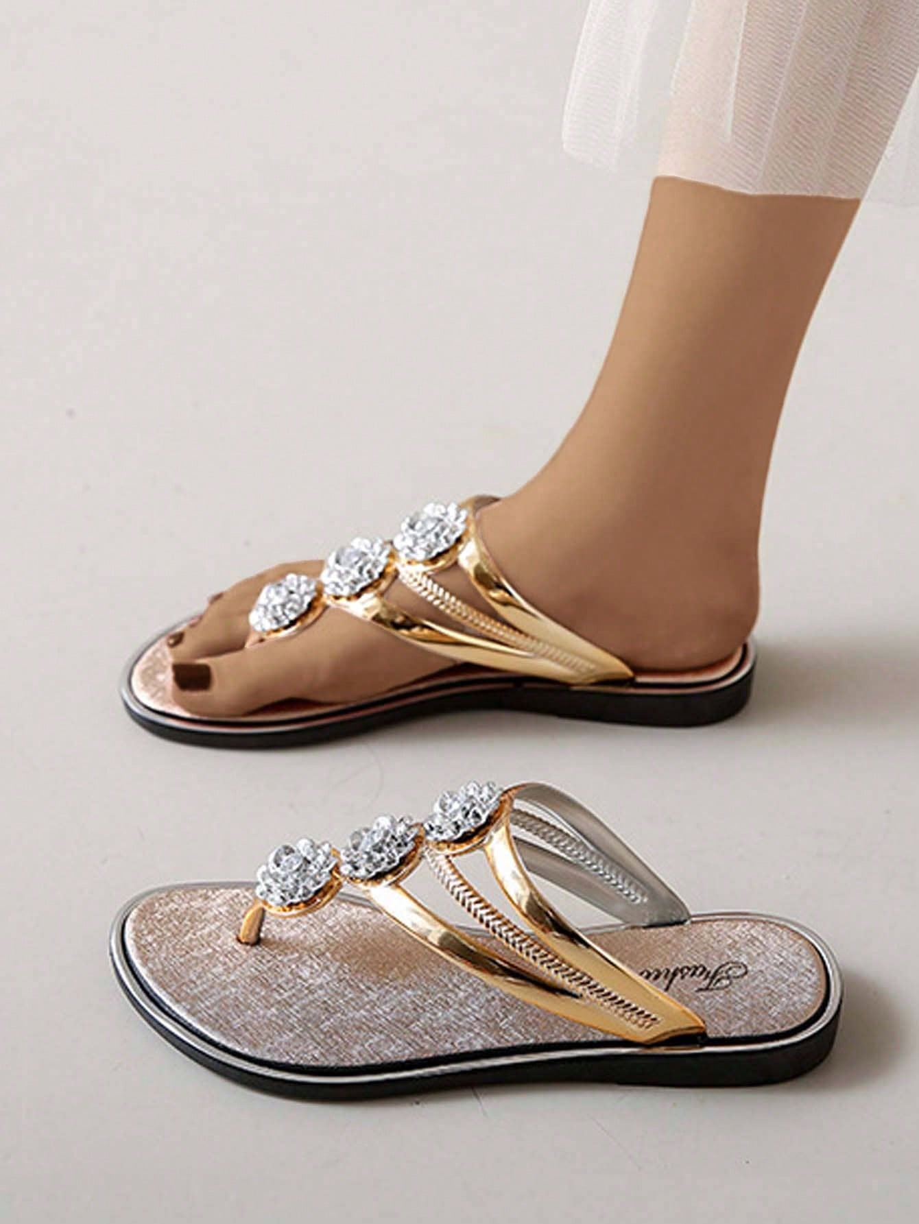 In Gold Women Slippers