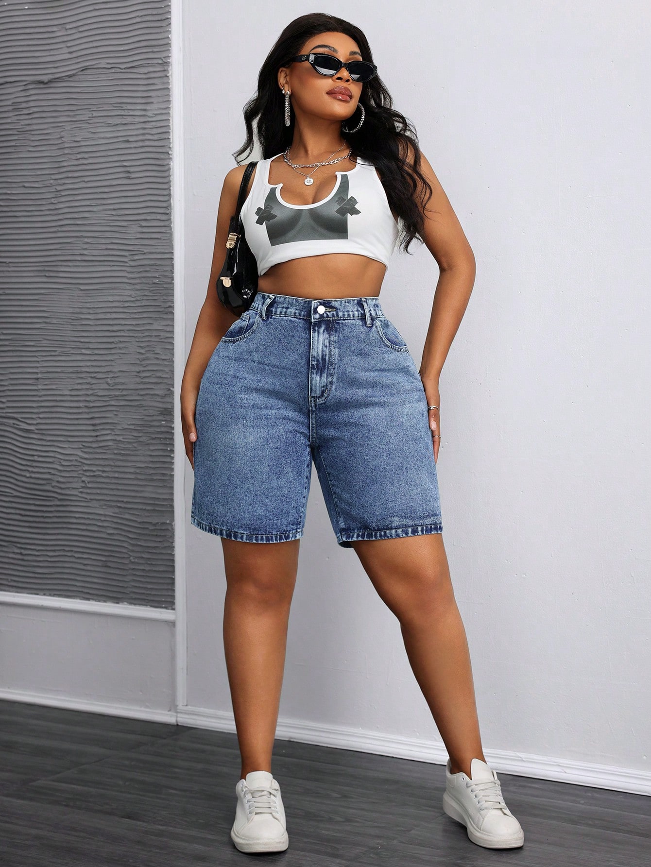 Plus Size Denim Shorts