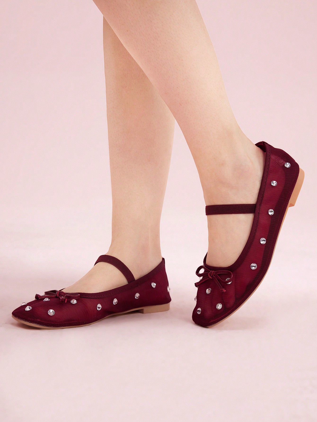 In Burgundy Women Flats