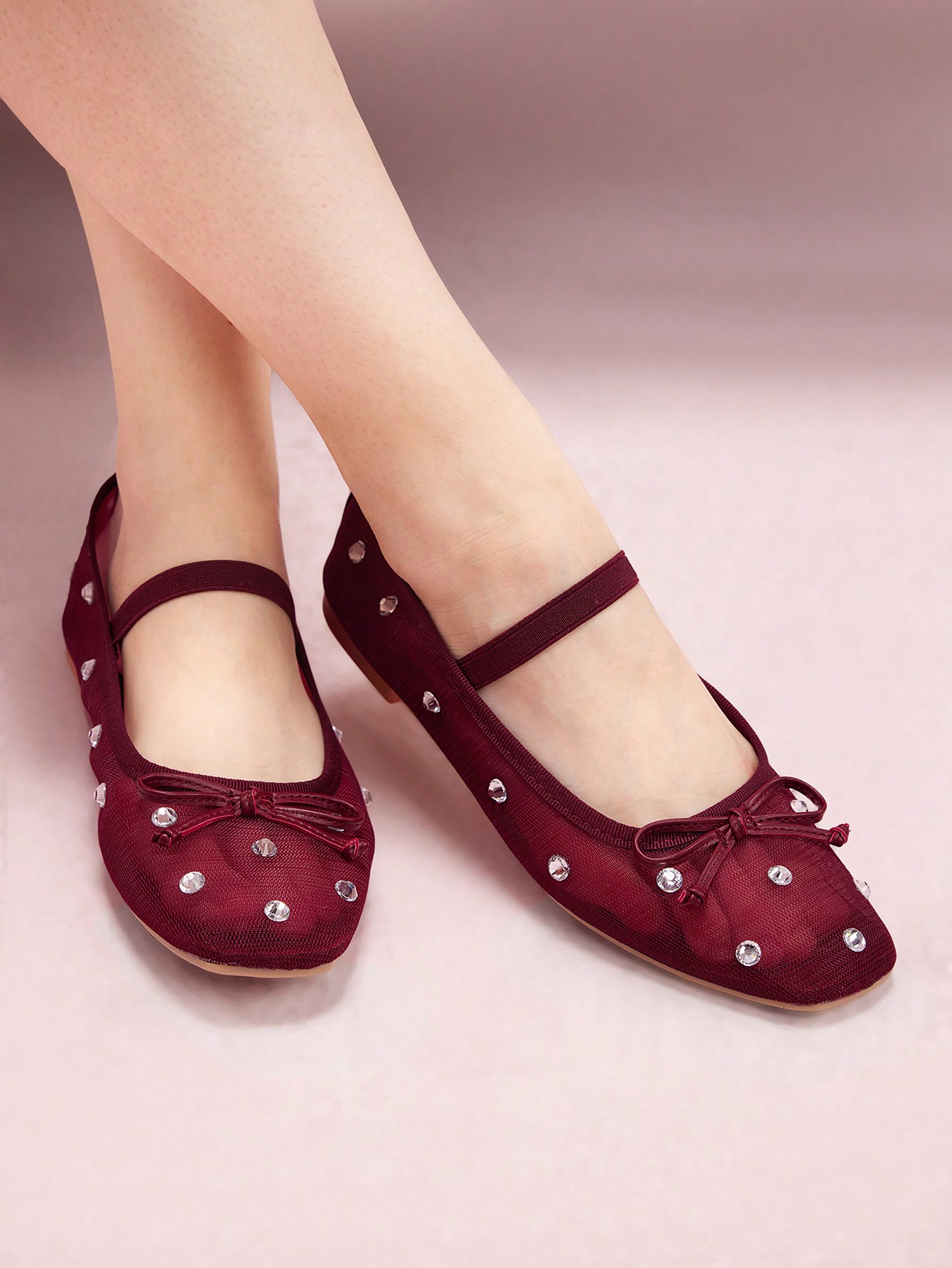 In Burgundy Women Flats