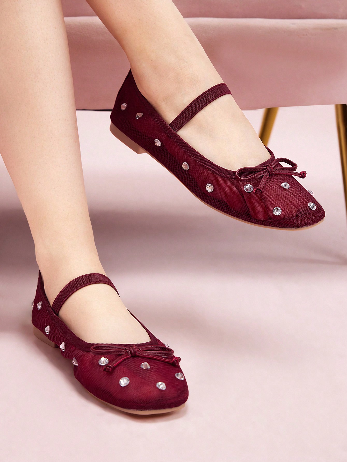 In Burgundy Women Flats