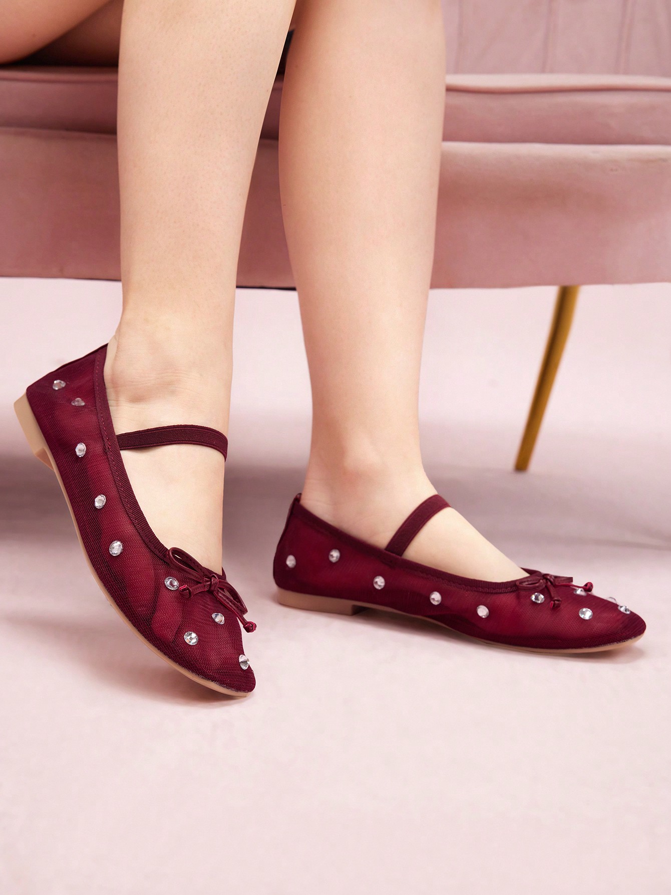 In Burgundy Women Flats