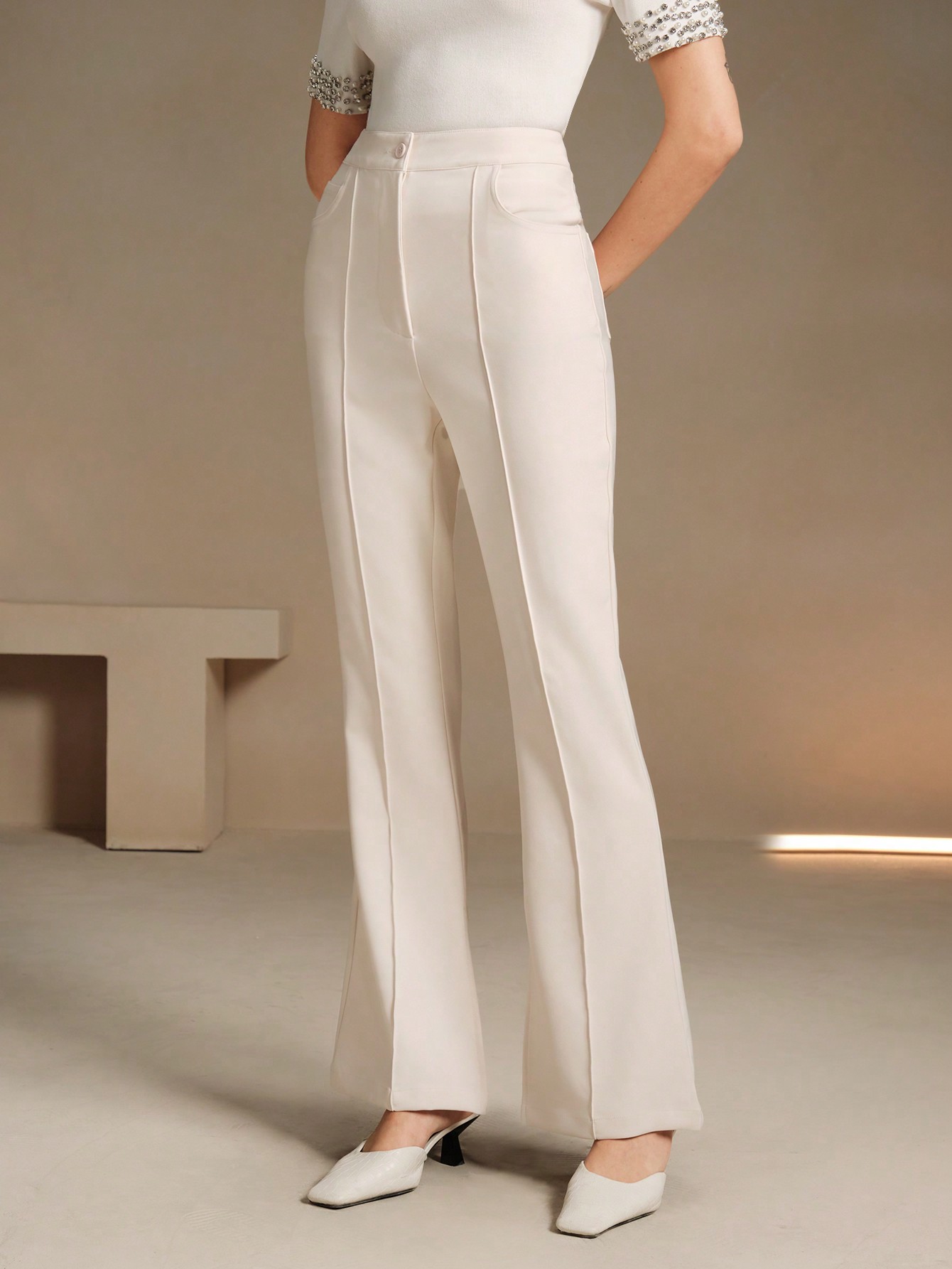 In Beige Women Pants