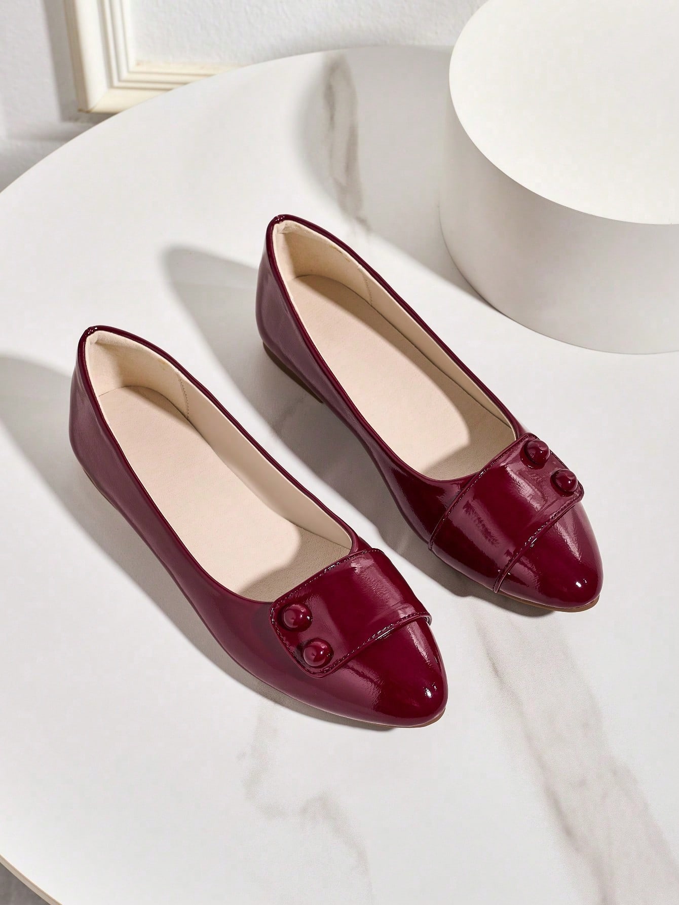 In Burgundy Women Flats